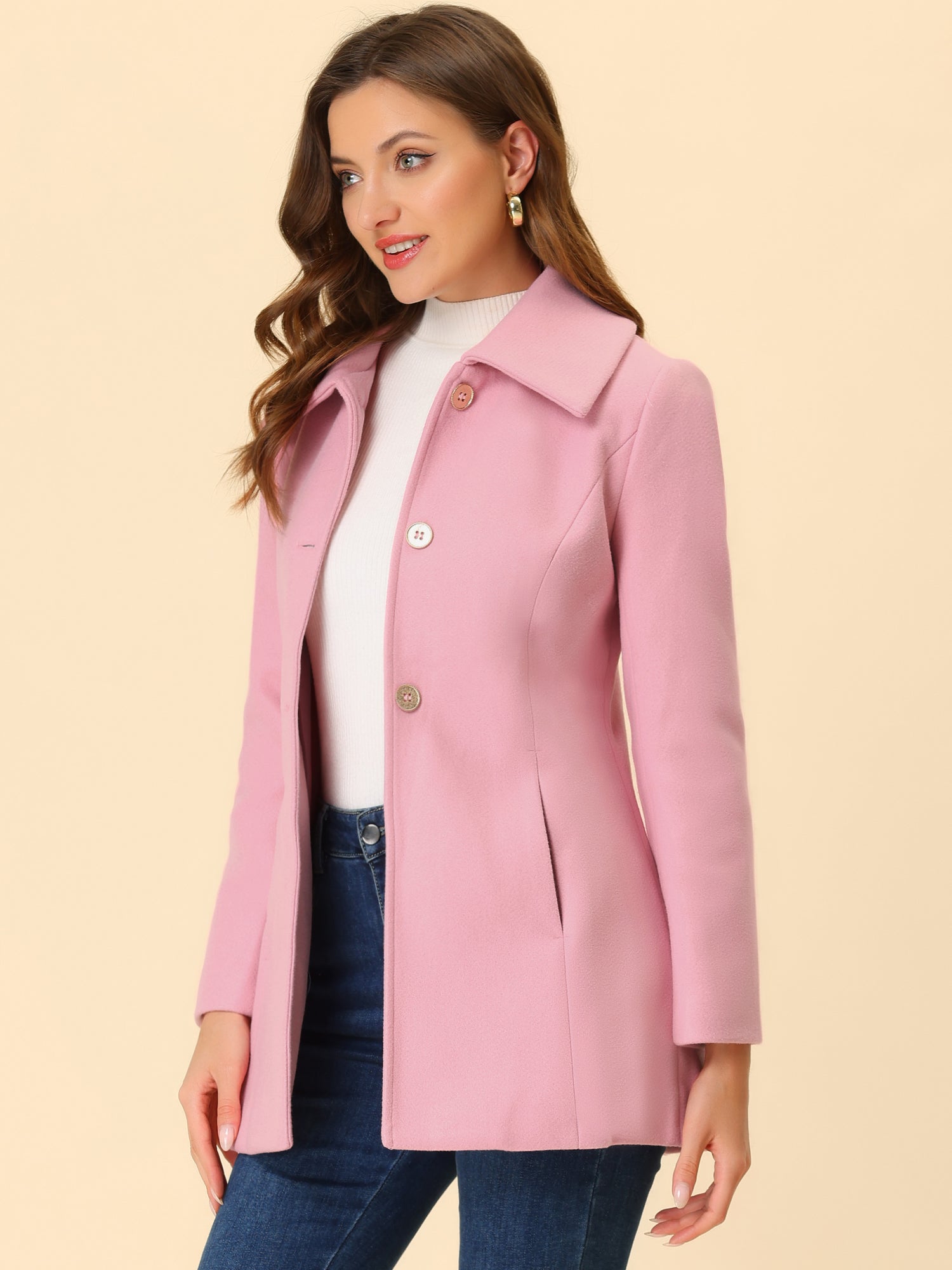 Women’s Casual Coat | Button Up and Pockets