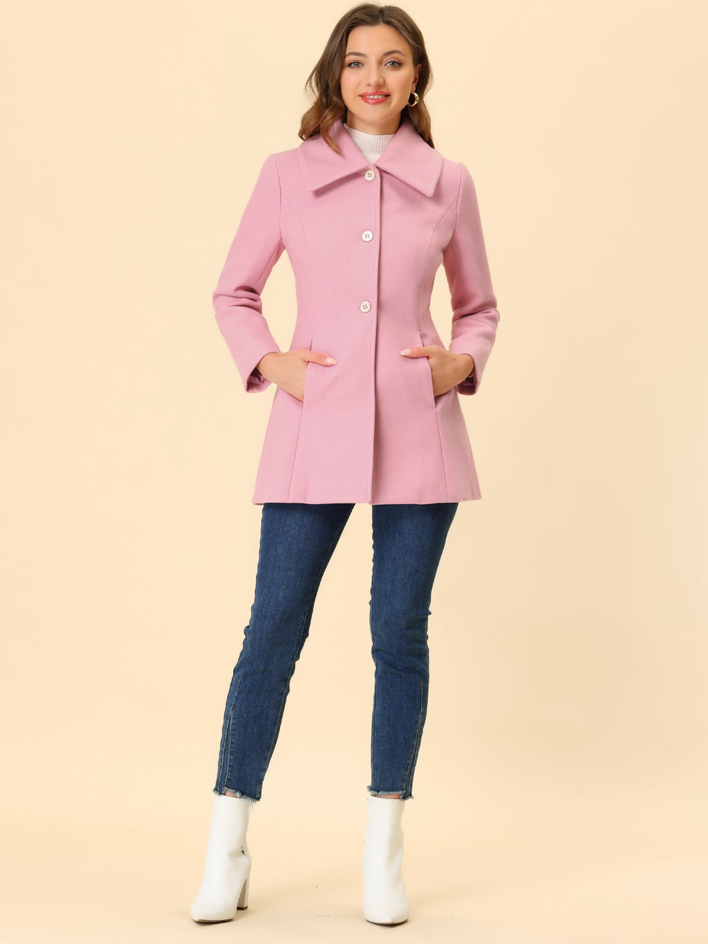Women’s Casual Coat | Button Up and Pockets