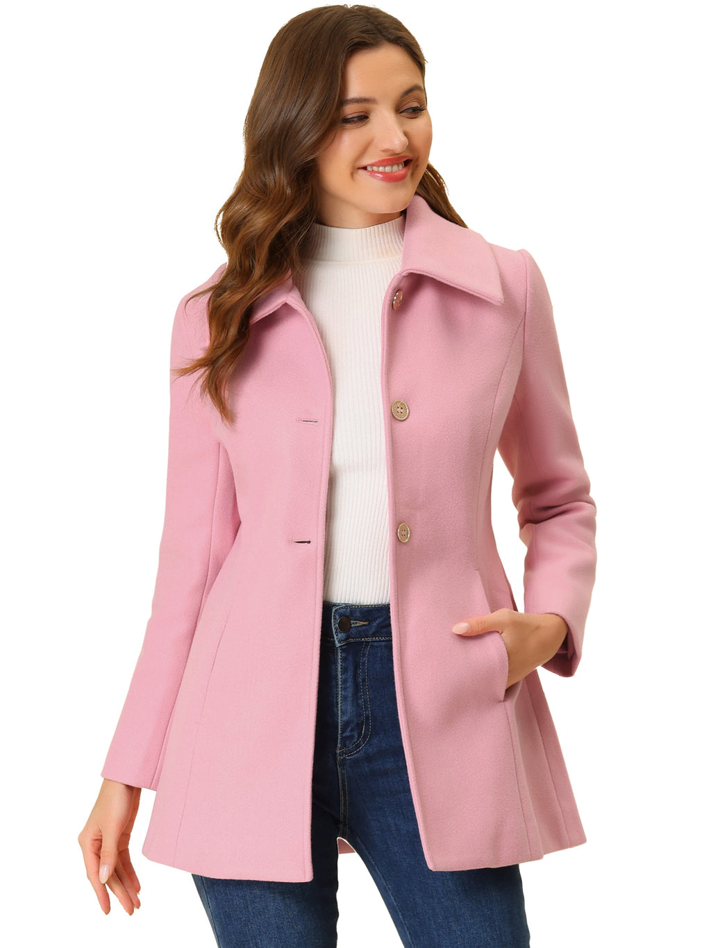 Women’s Casual Coat | Button Up and Pockets