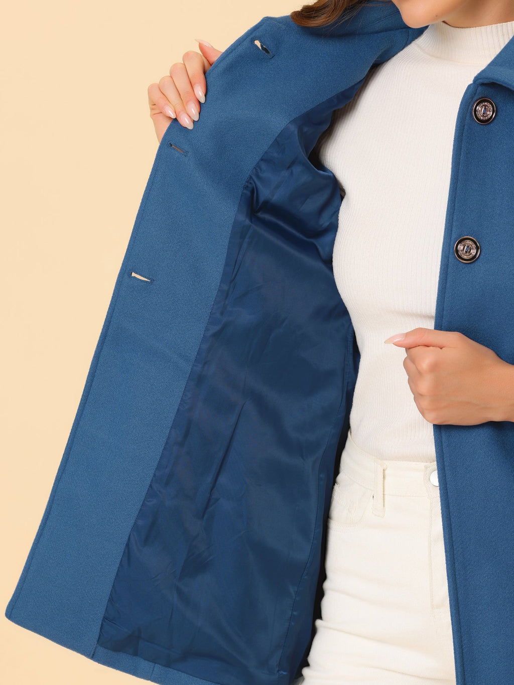 Women’s Casual Coat | Button Up and Pockets