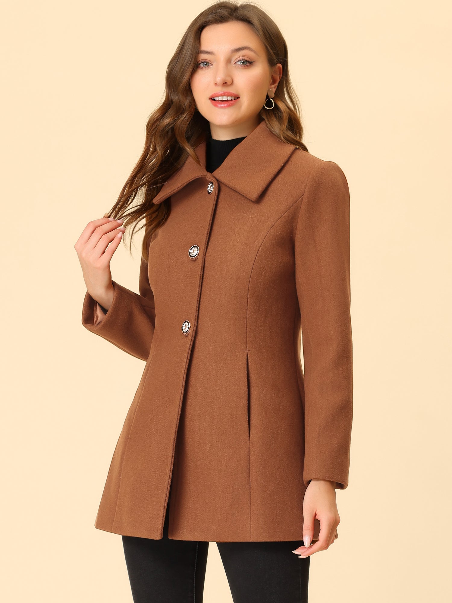 Women’s Casual Coat | Button Up and Pockets