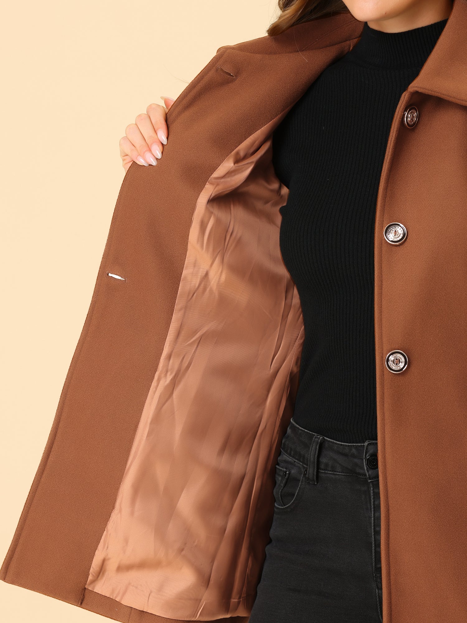 Women’s Casual Coat | Button Up and Pockets