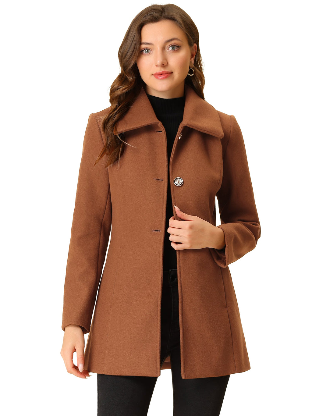 Women’s Casual Coat | Button Up and Pockets