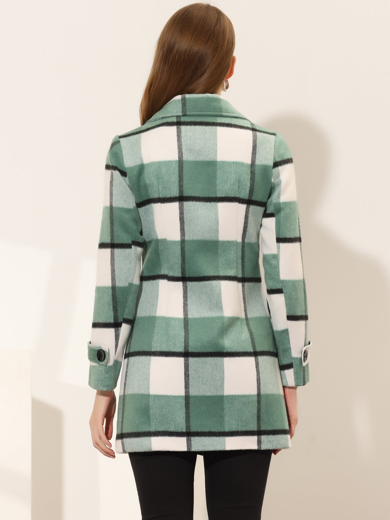 Women’s Long Coat | Double-Breasted Pockets