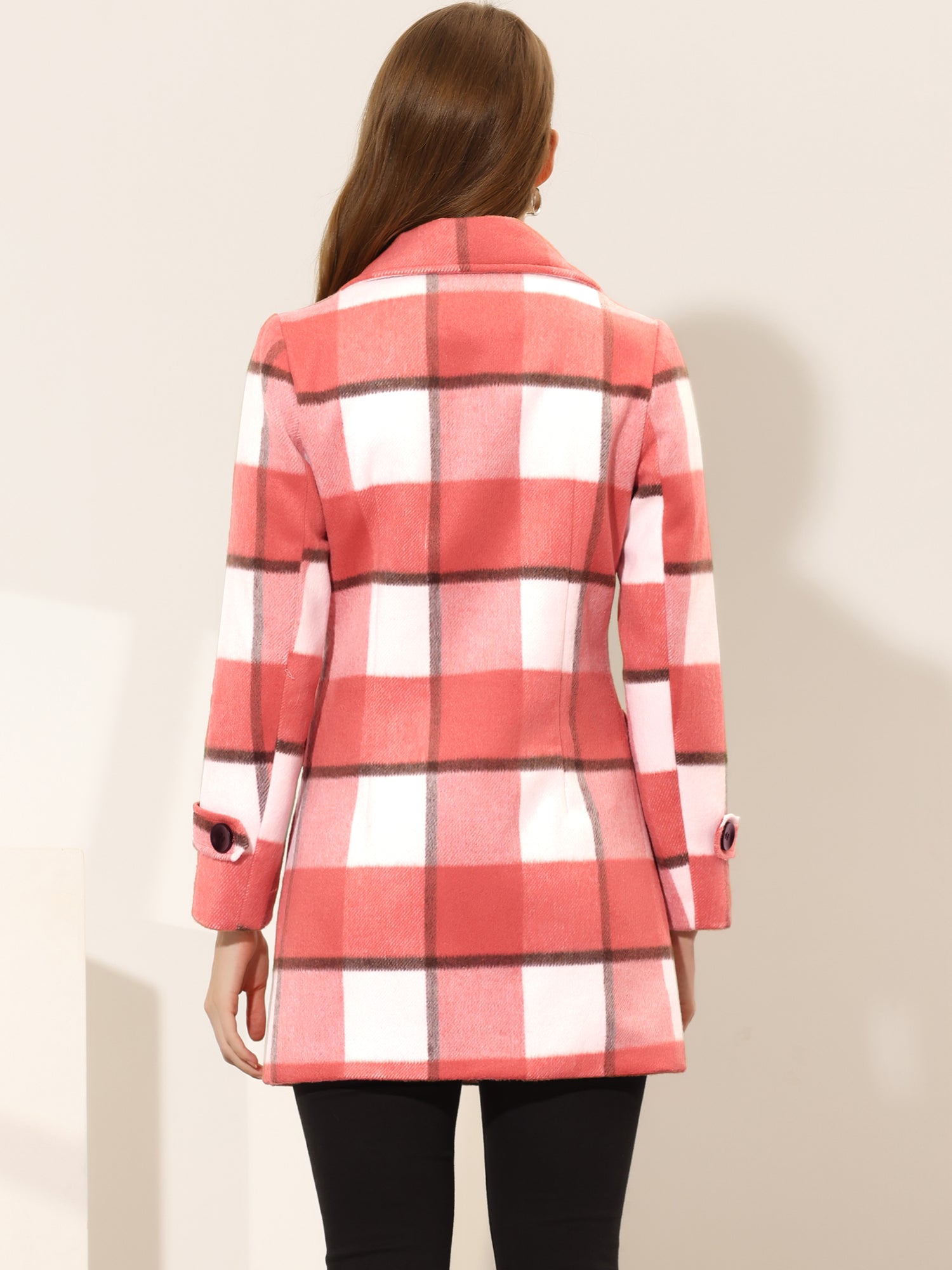 Women’s Long Coat | Double-Breasted Pockets