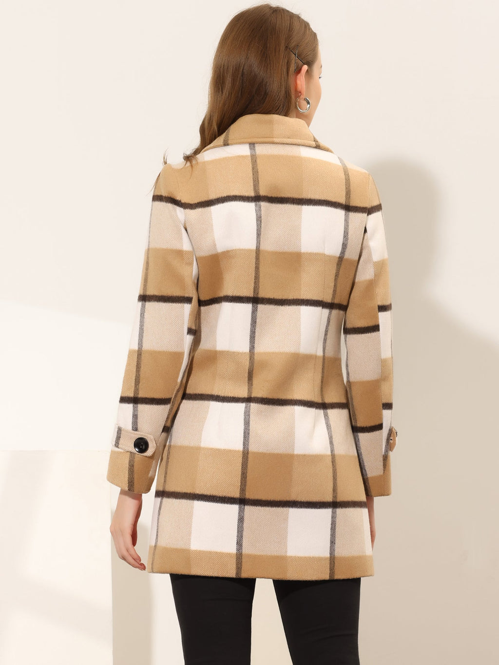 Women’s Long Coat | Double-Breasted Pockets
