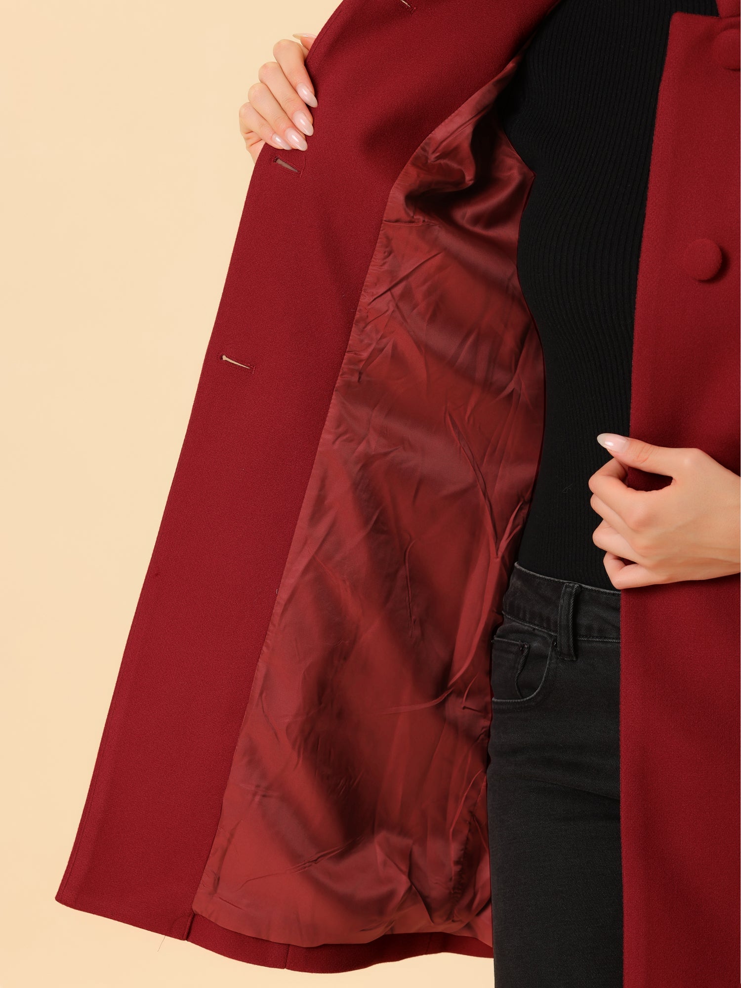 Women’s Long Coat | Buttoned Pockets