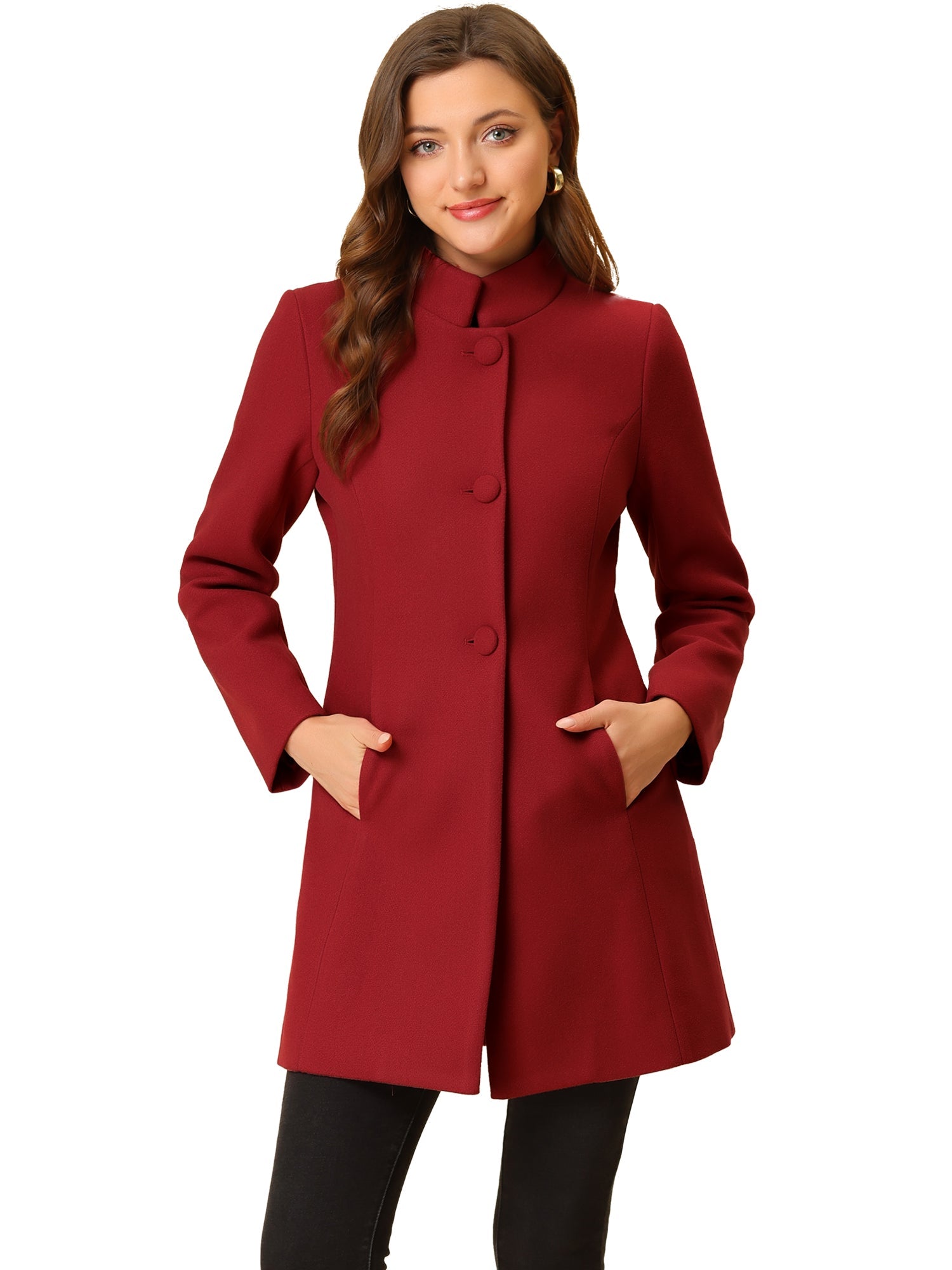 Women’s Long Coat | Buttoned Pockets