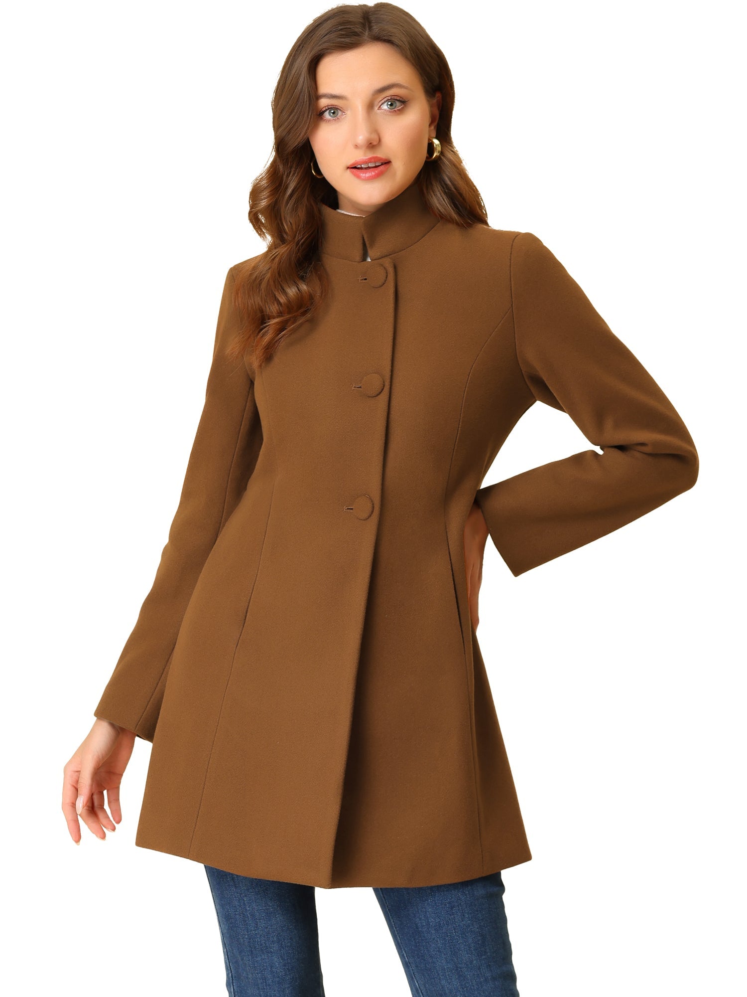 Women’s Long Coat | Buttoned Pockets