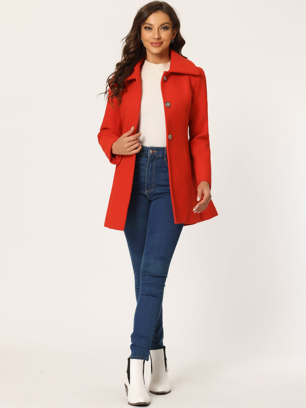Women’s Casual Coat | Button Up and Pockets