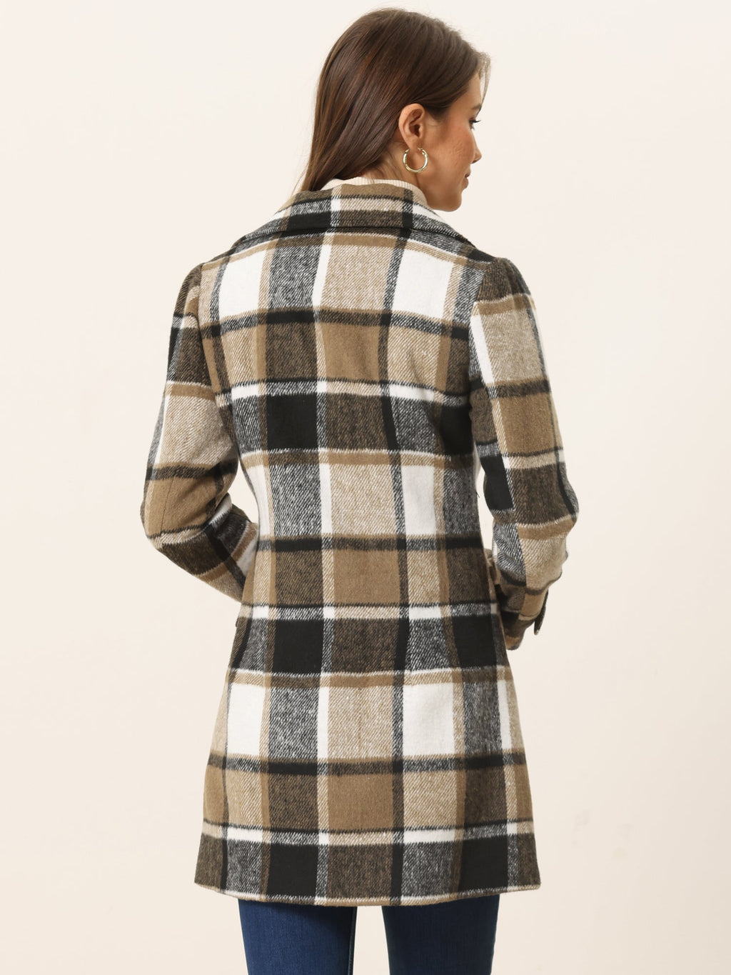 Women’s Long Coat | Double-Breasted Pockets