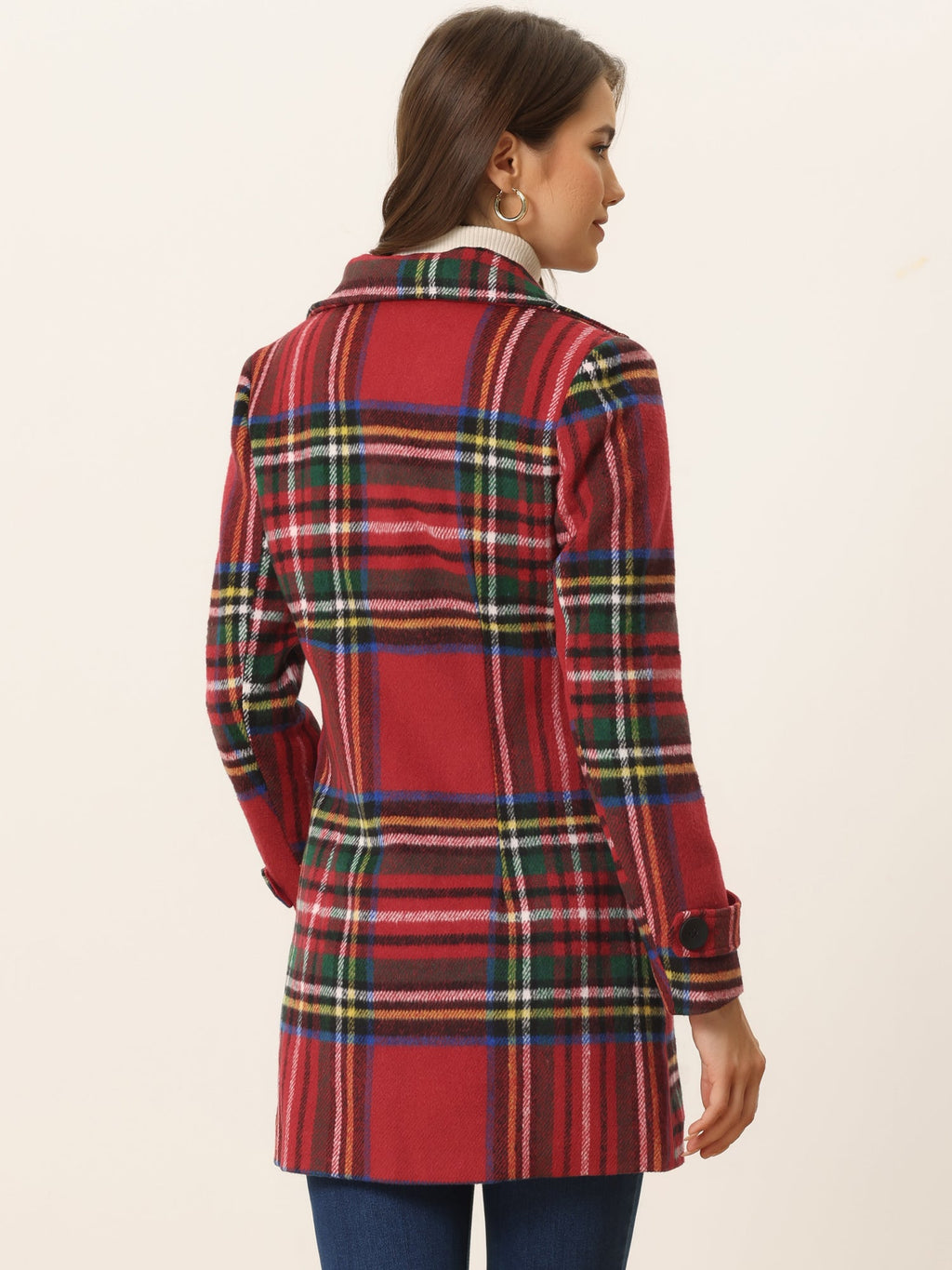 Women’s Long Coat | Double-Breasted Pockets
