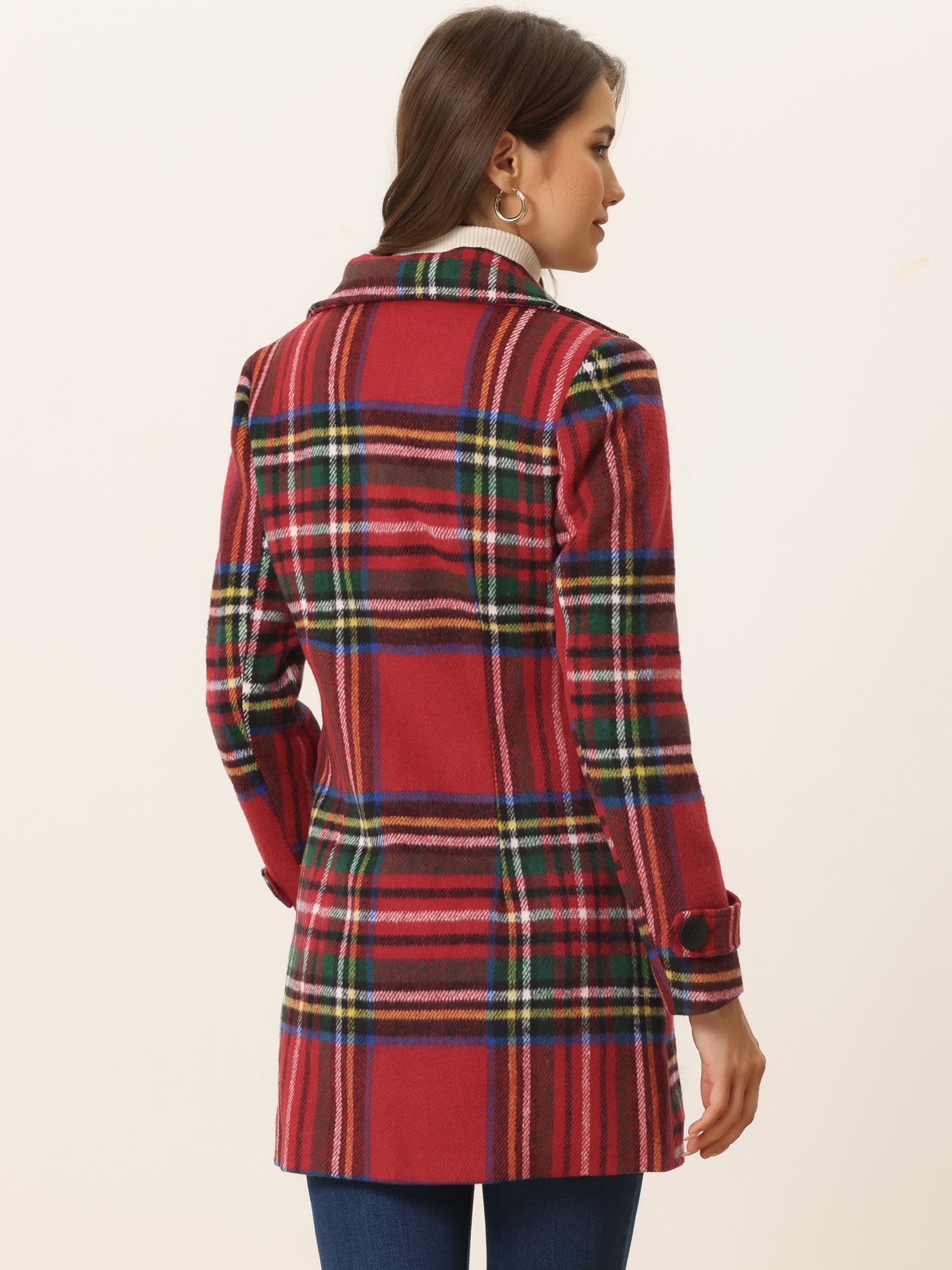 Women’s Long Coat | Double-Breasted Pockets