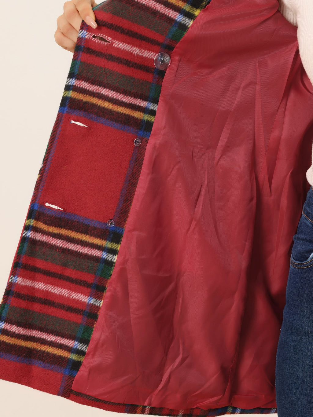 Women’s Long Coat | Double-Breasted Pockets