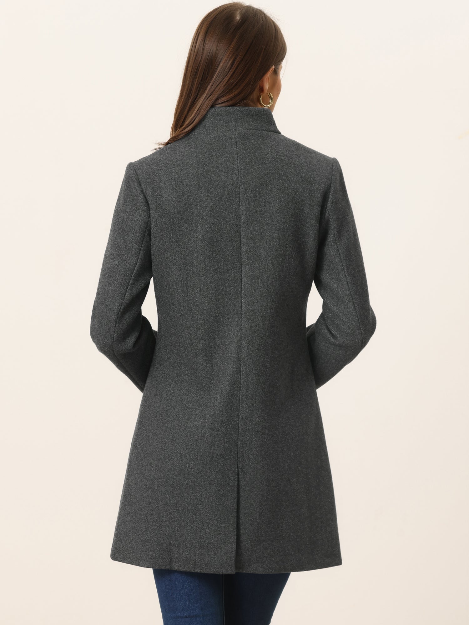 Women’s Long Coat | Buttoned Pockets