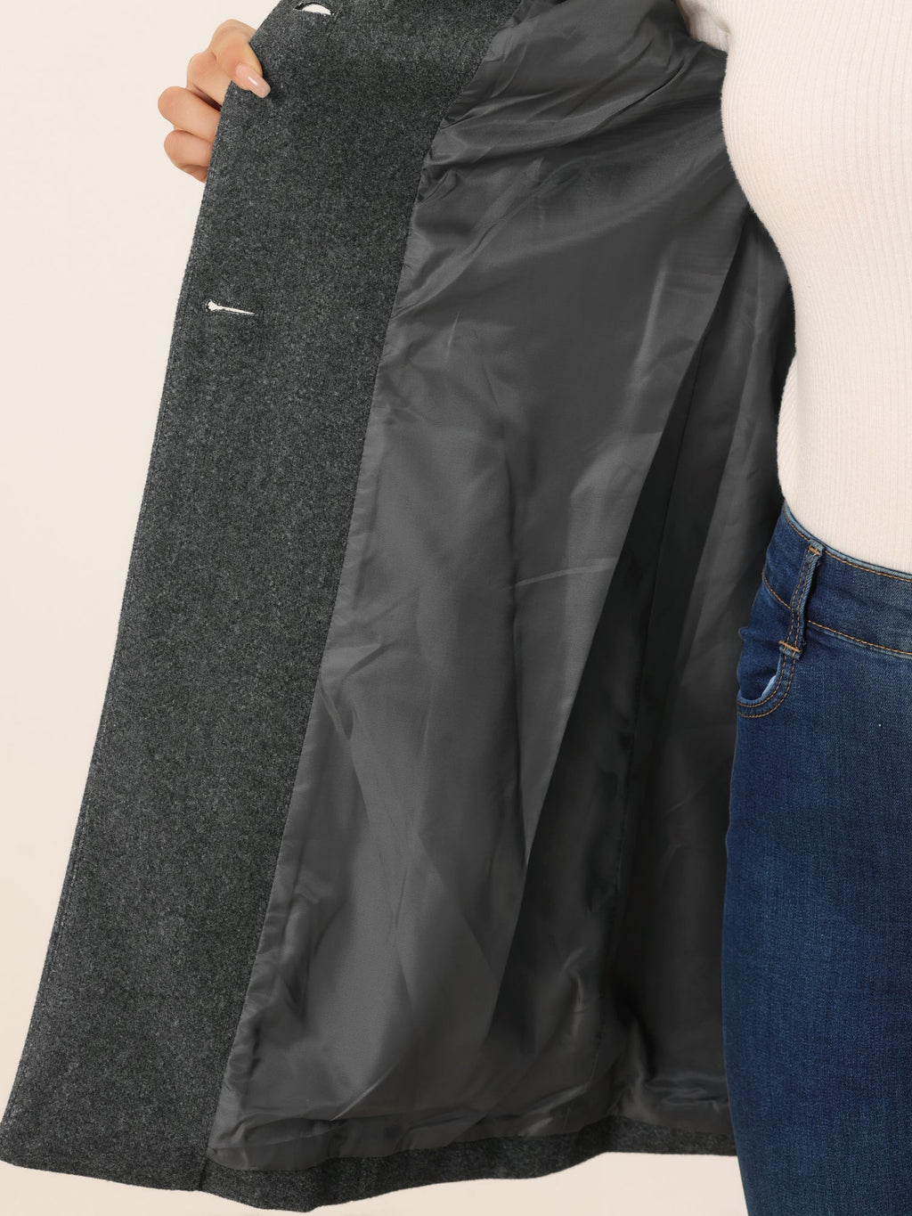 Women’s Long Coat | Buttoned Pockets