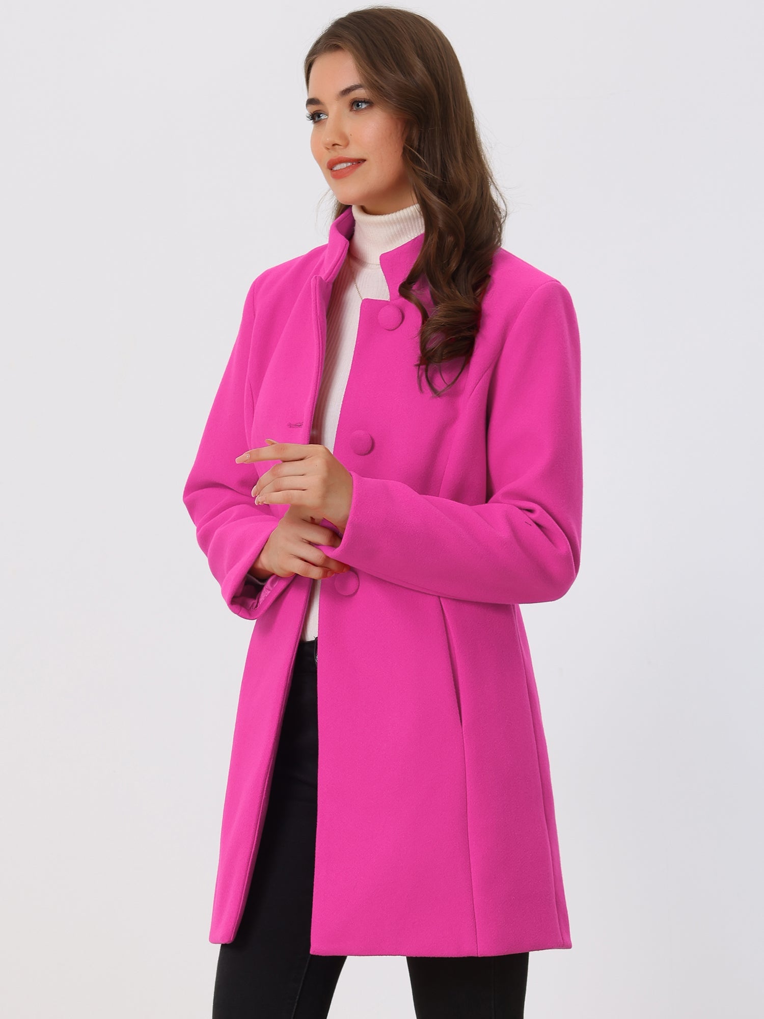 Women’s Long Coat | Buttoned Pockets