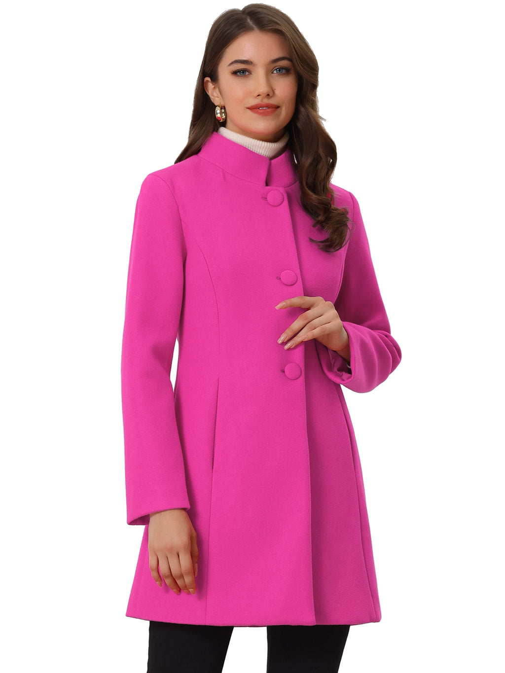 Women’s Long Coat | Buttoned Pockets