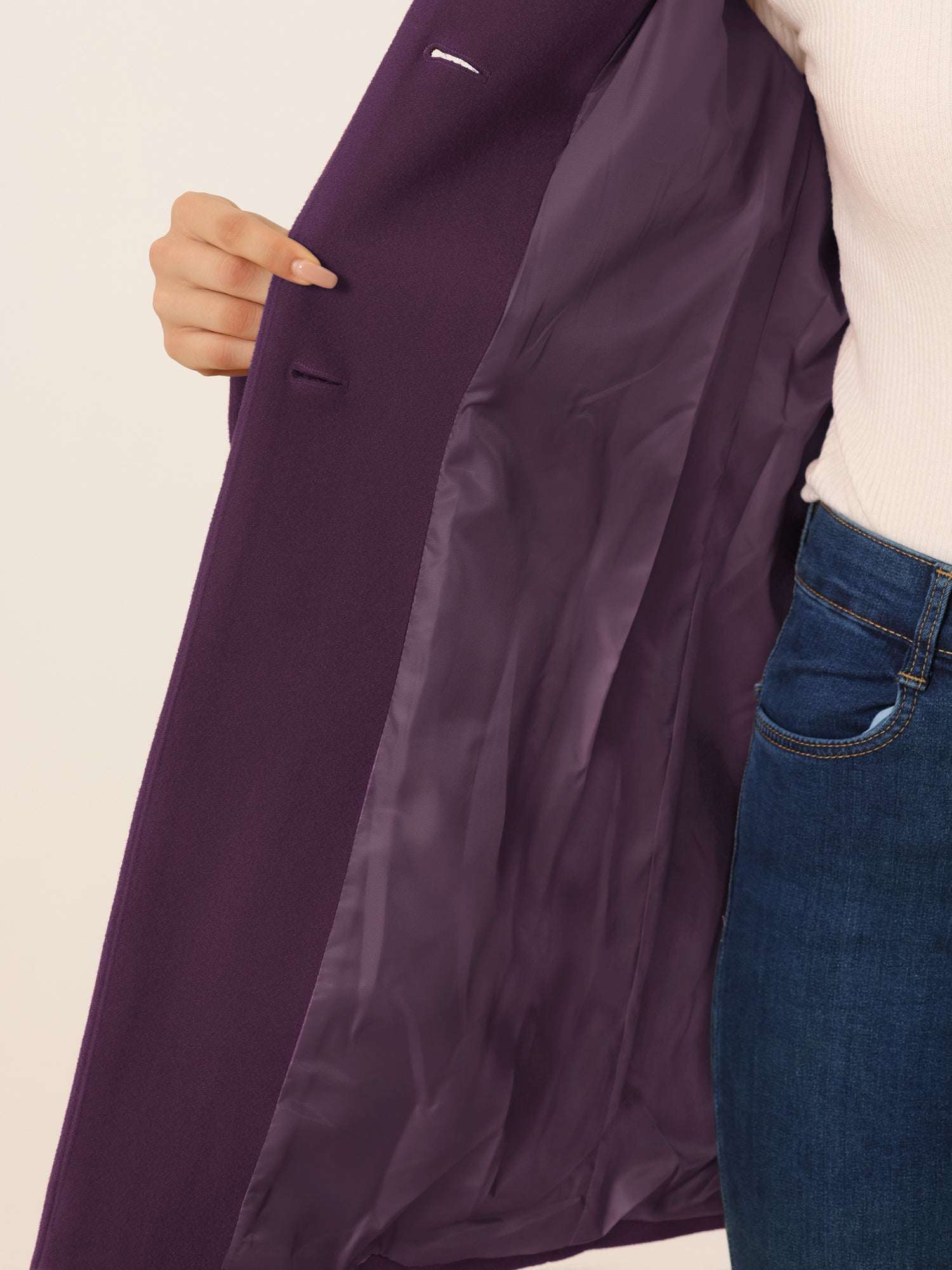 Women’s Long Coat | Buttoned Pockets