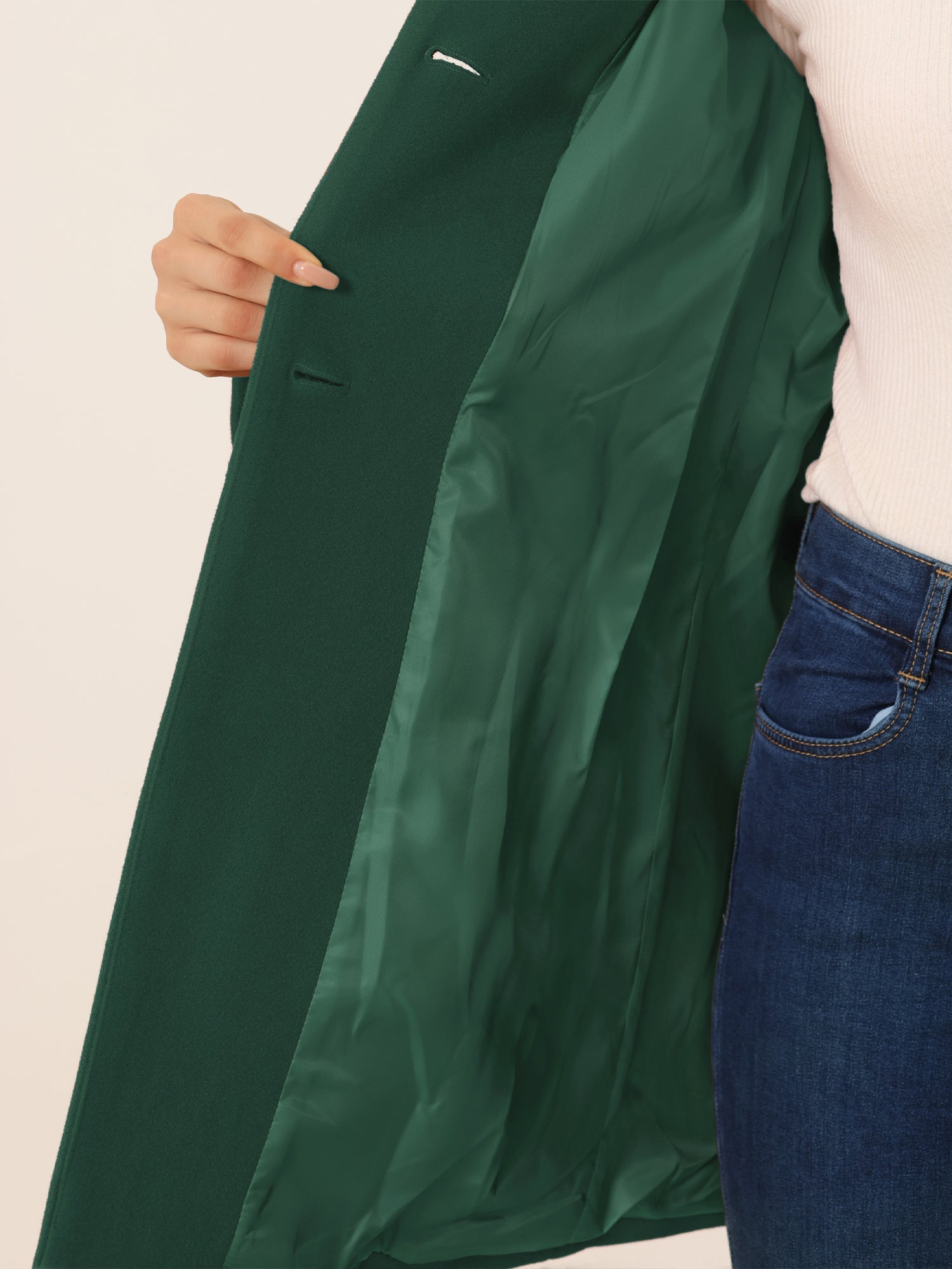 Women’s Long Coat | Buttoned Pockets
