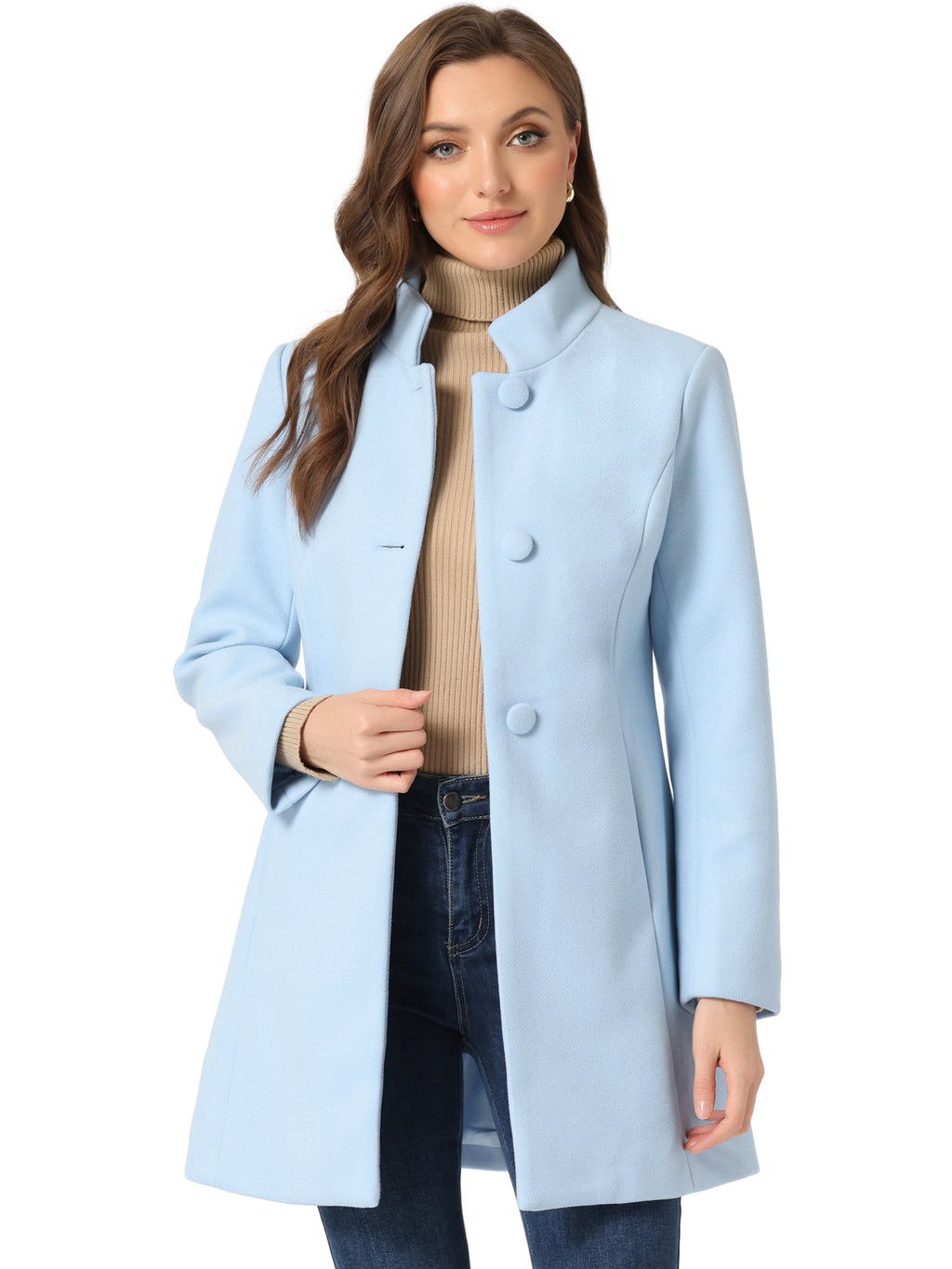 Women’s Long Coat | Buttoned Pockets