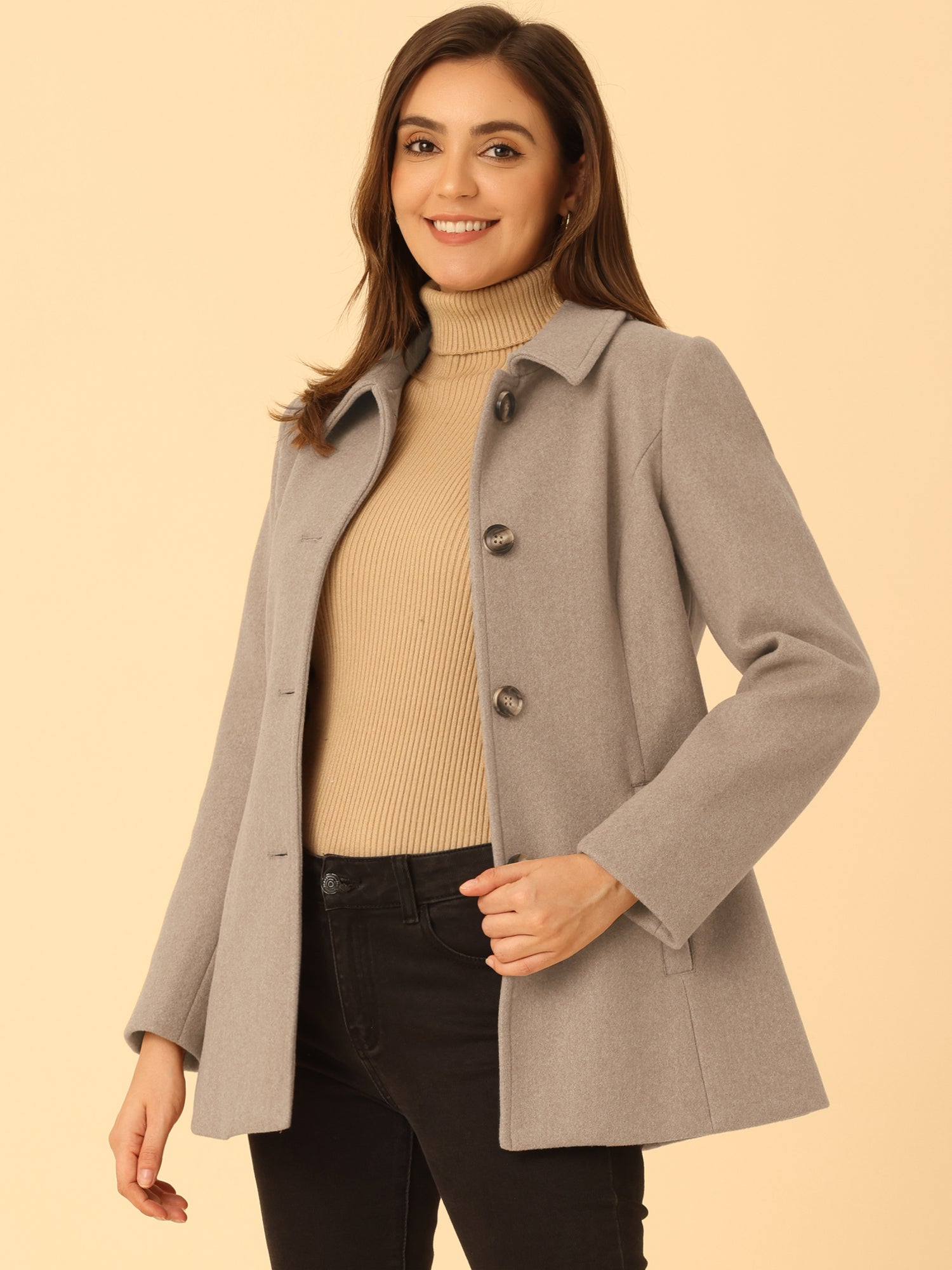 Women’s Structured Winter Jacket | Buttoned Pockets
