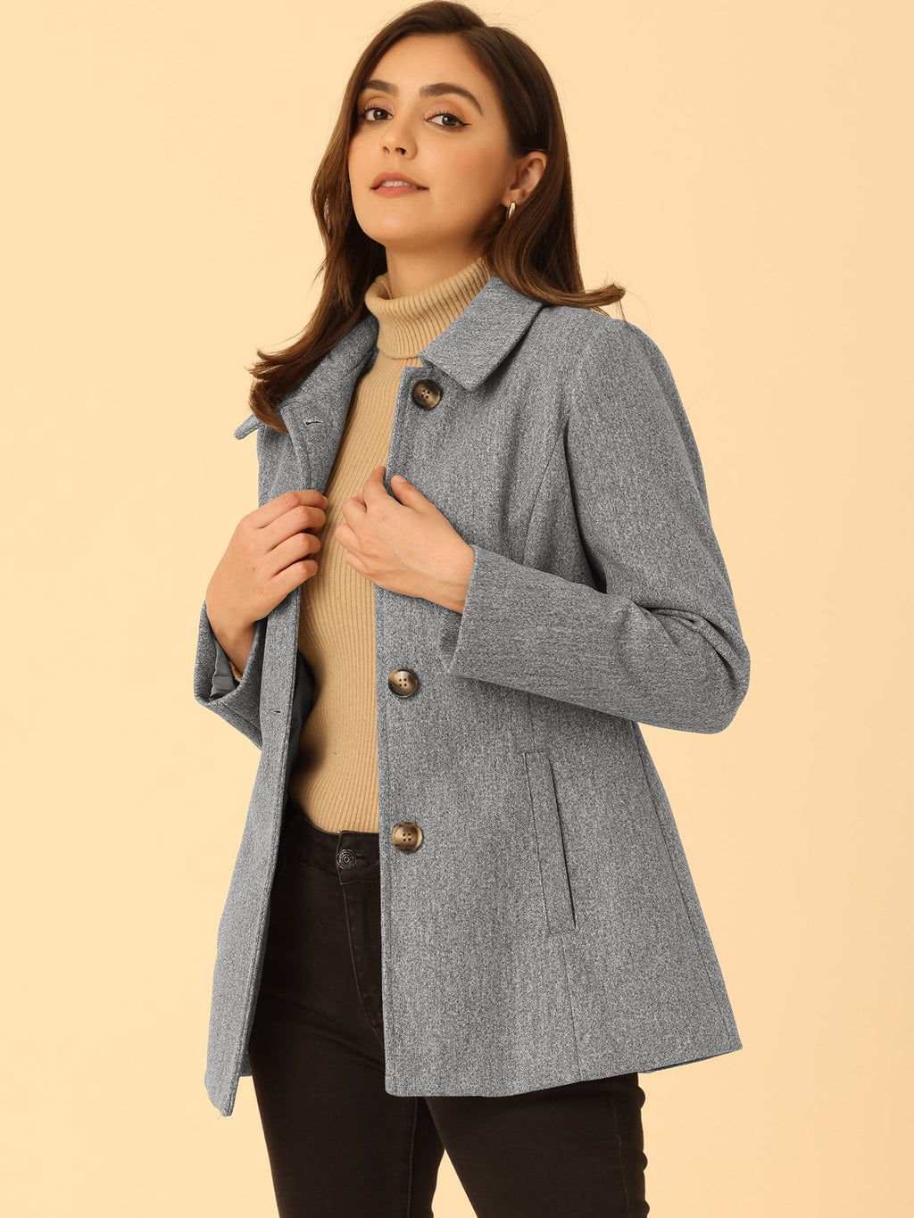 Women’s Structured Winter Jacket | Buttoned Pockets
