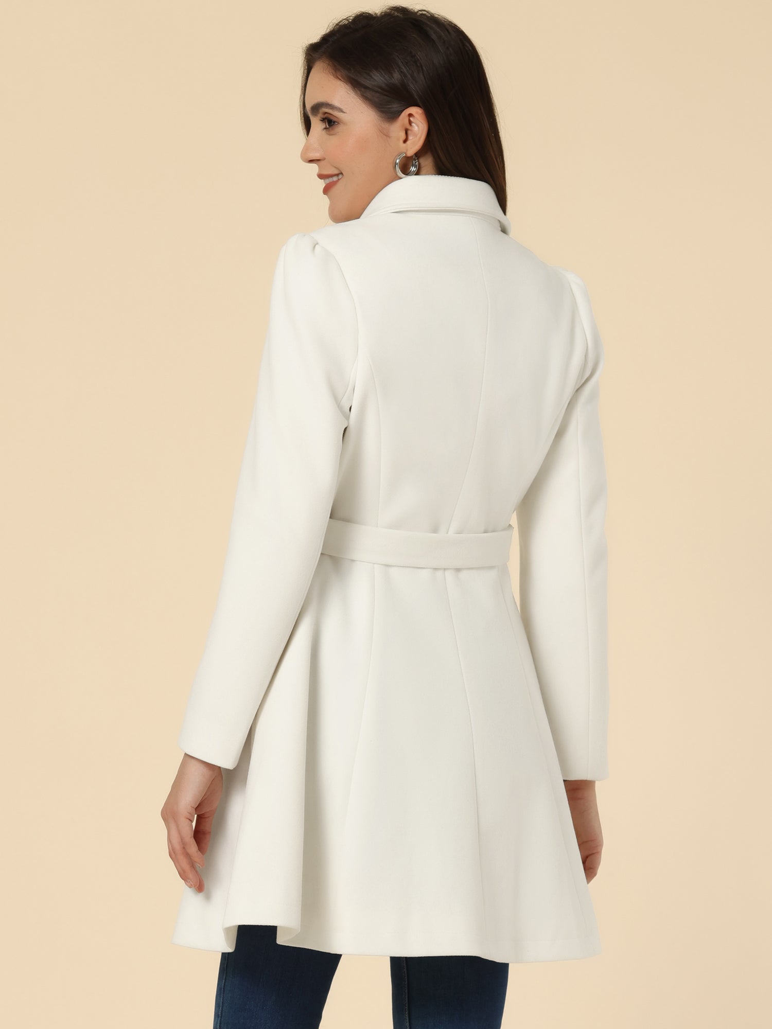 Women’s Long Trench Coat | Double-Breasted Pockets