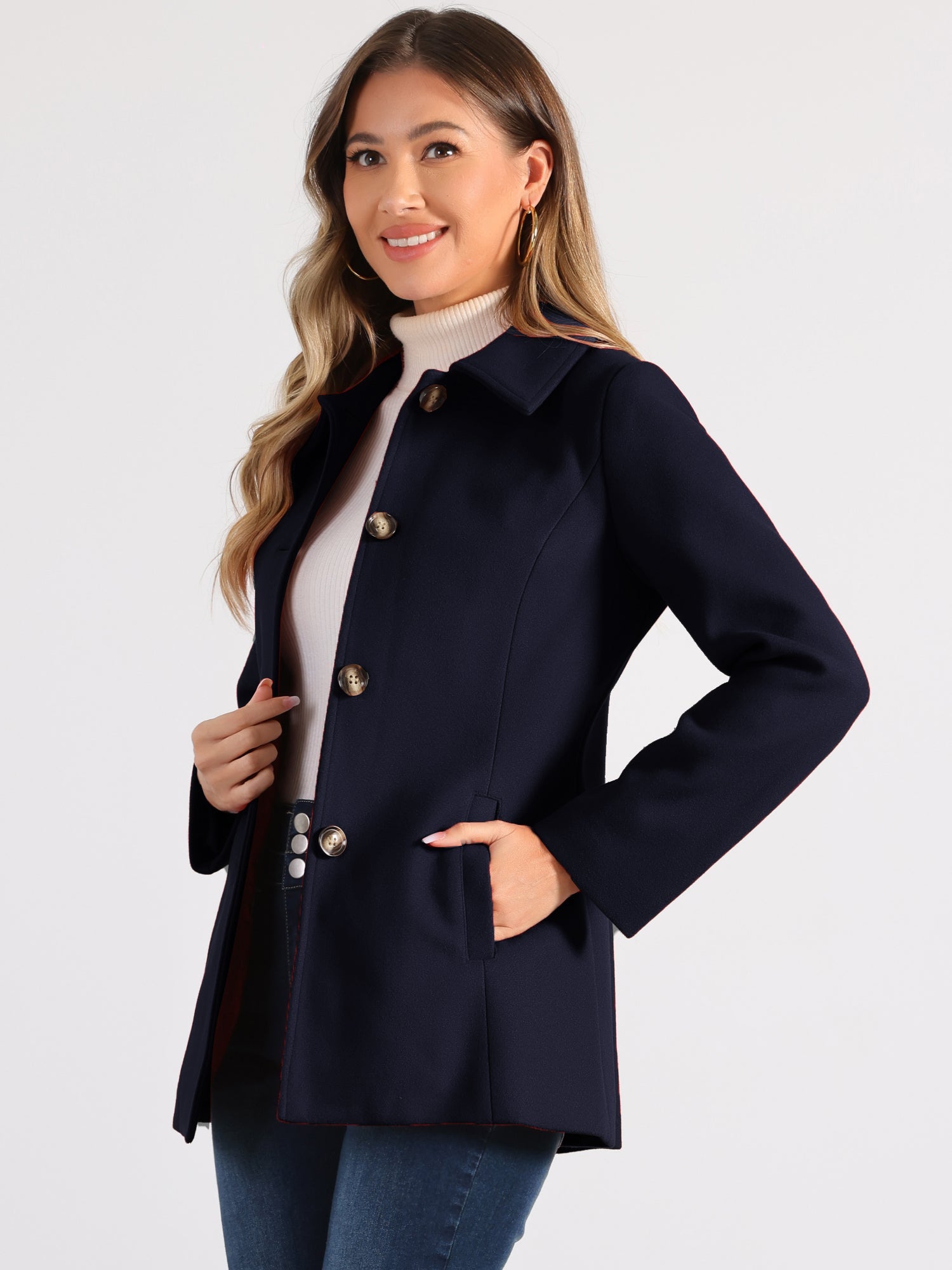 Women’s Structured Winter Jacket | Buttoned Pockets