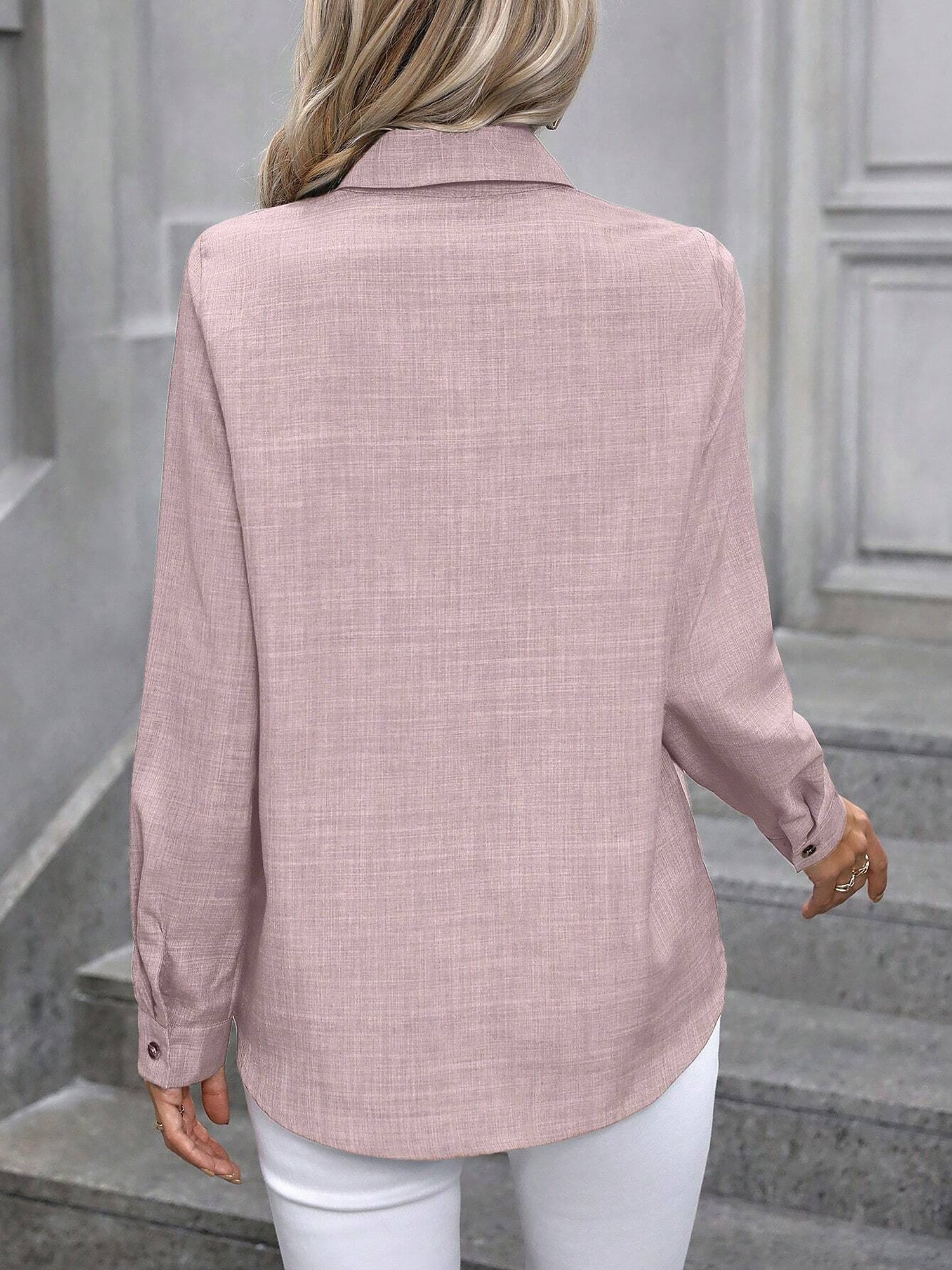 Women’s Long Sleeve Shirt | Button Up Collar