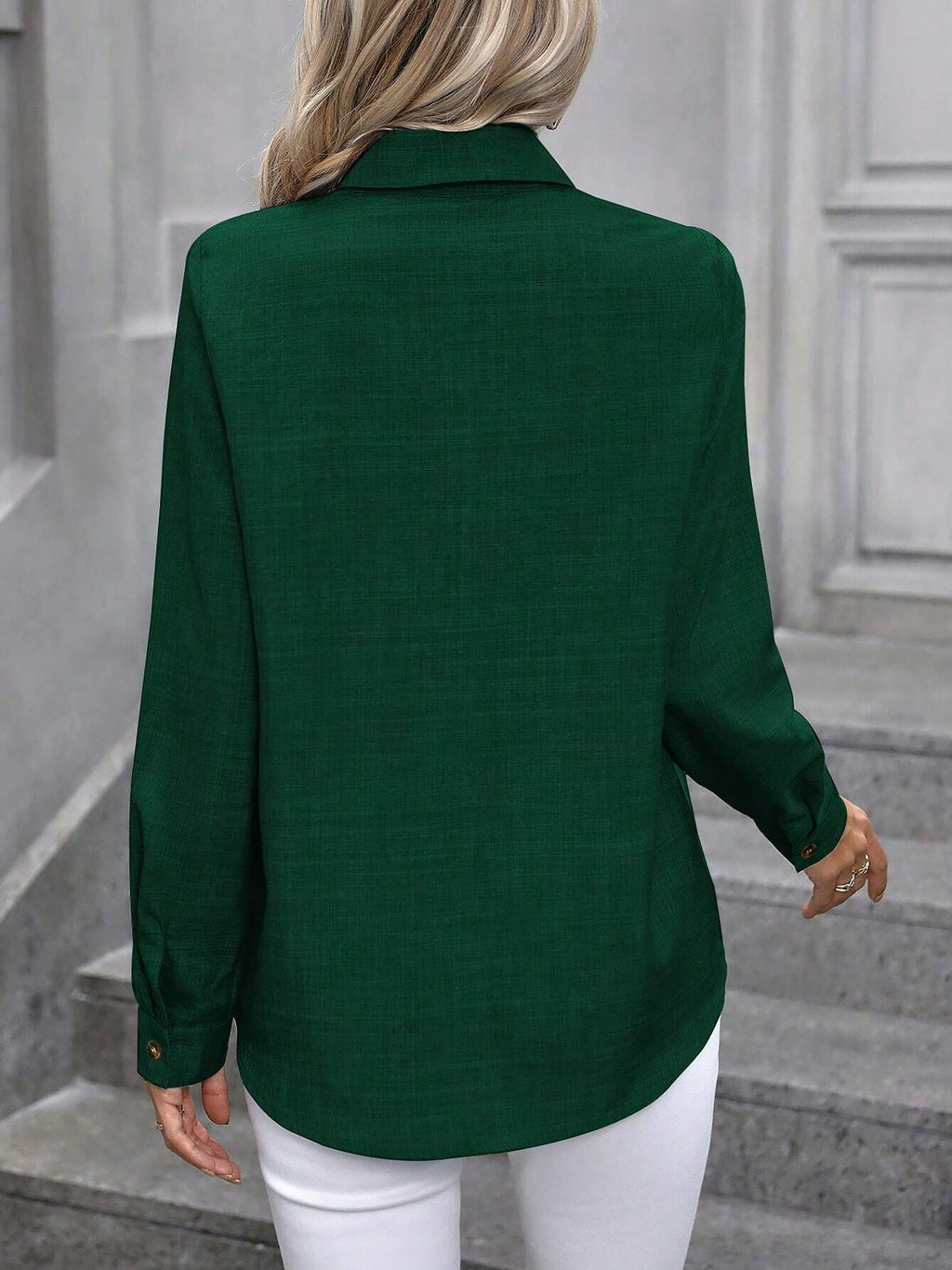 Women’s Long Sleeve Shirt | Button Up Collar