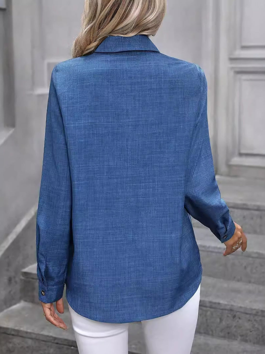 Women’s Long Sleeve Shirt | Button Up Collar