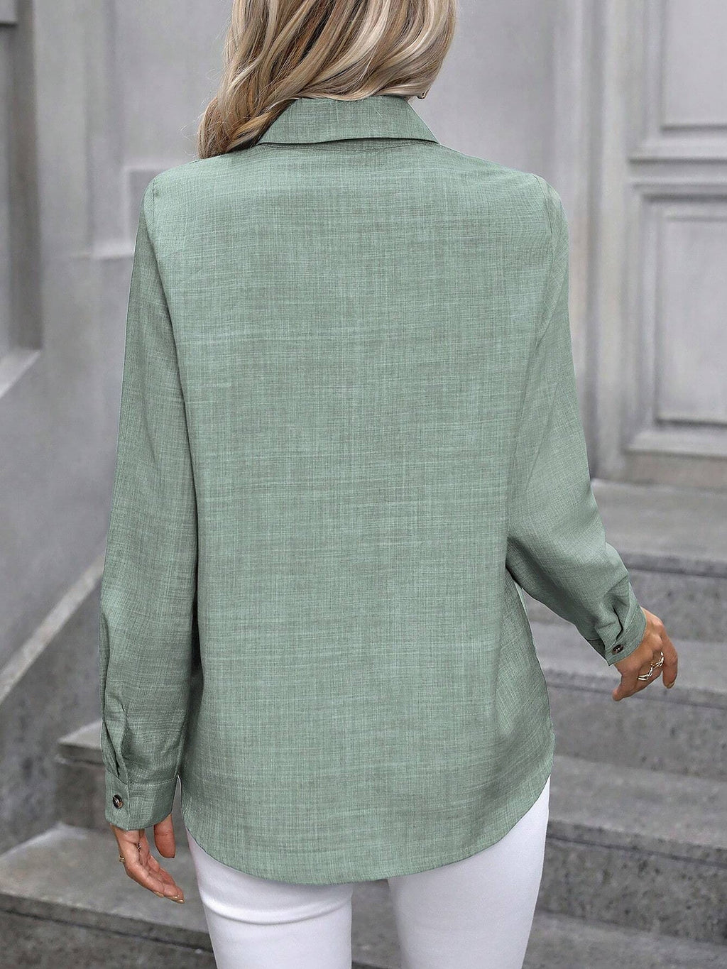 Women’s Long Sleeve Shirt | Button Up Collar