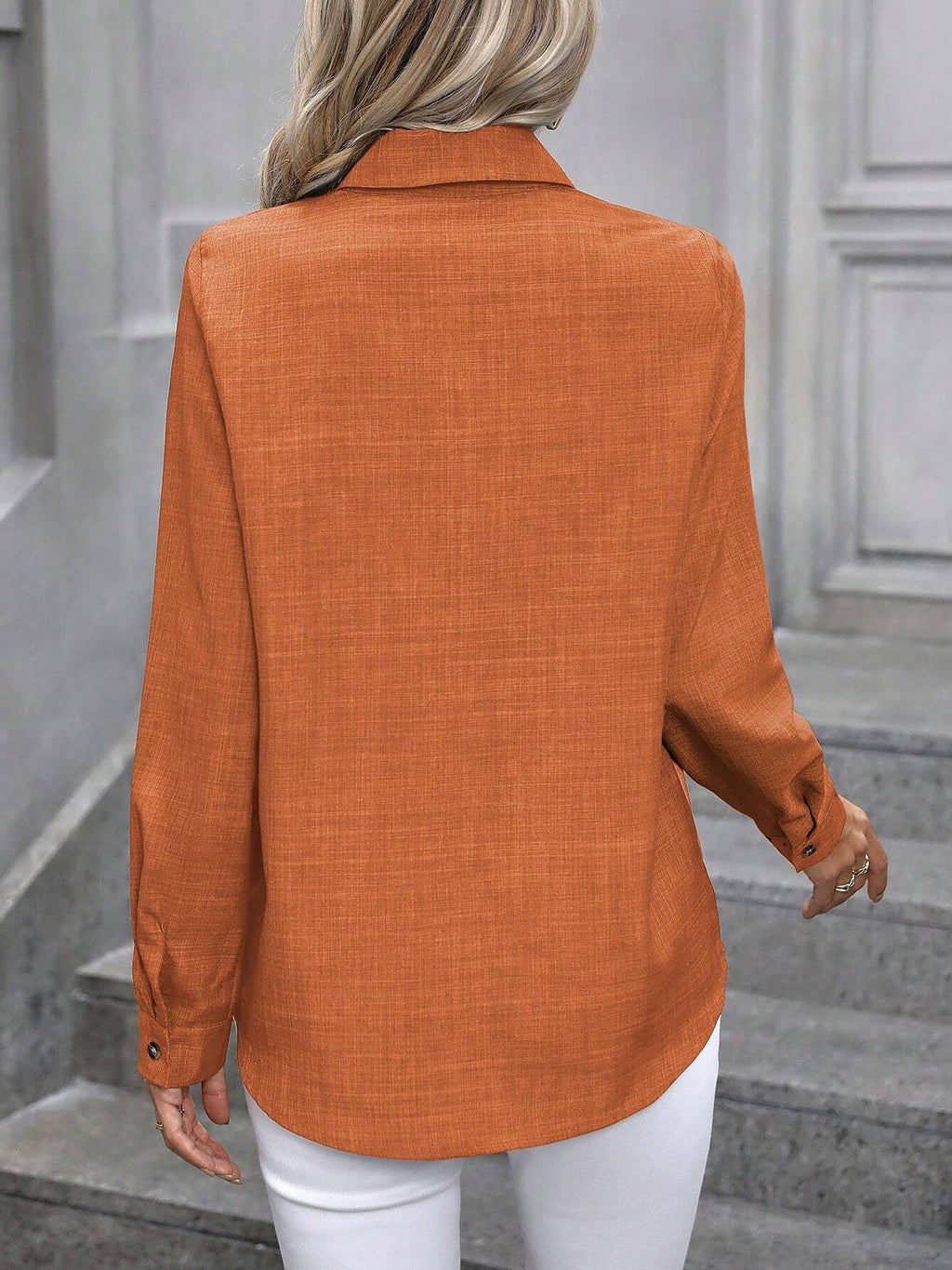 Women’s Long Sleeve Shirt | Button Up Collar