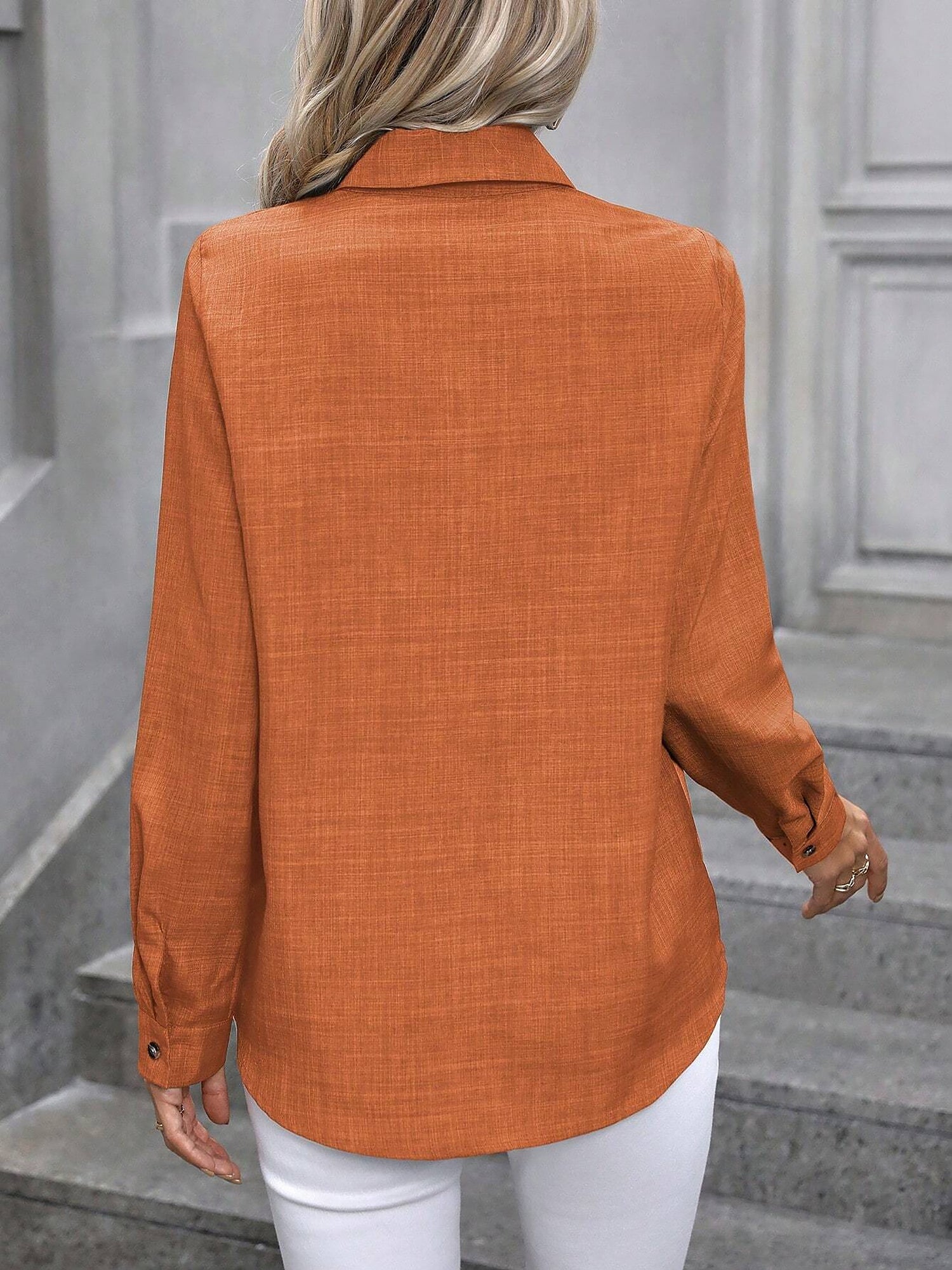 Women’s Long Sleeve Shirt | Button Up Collar