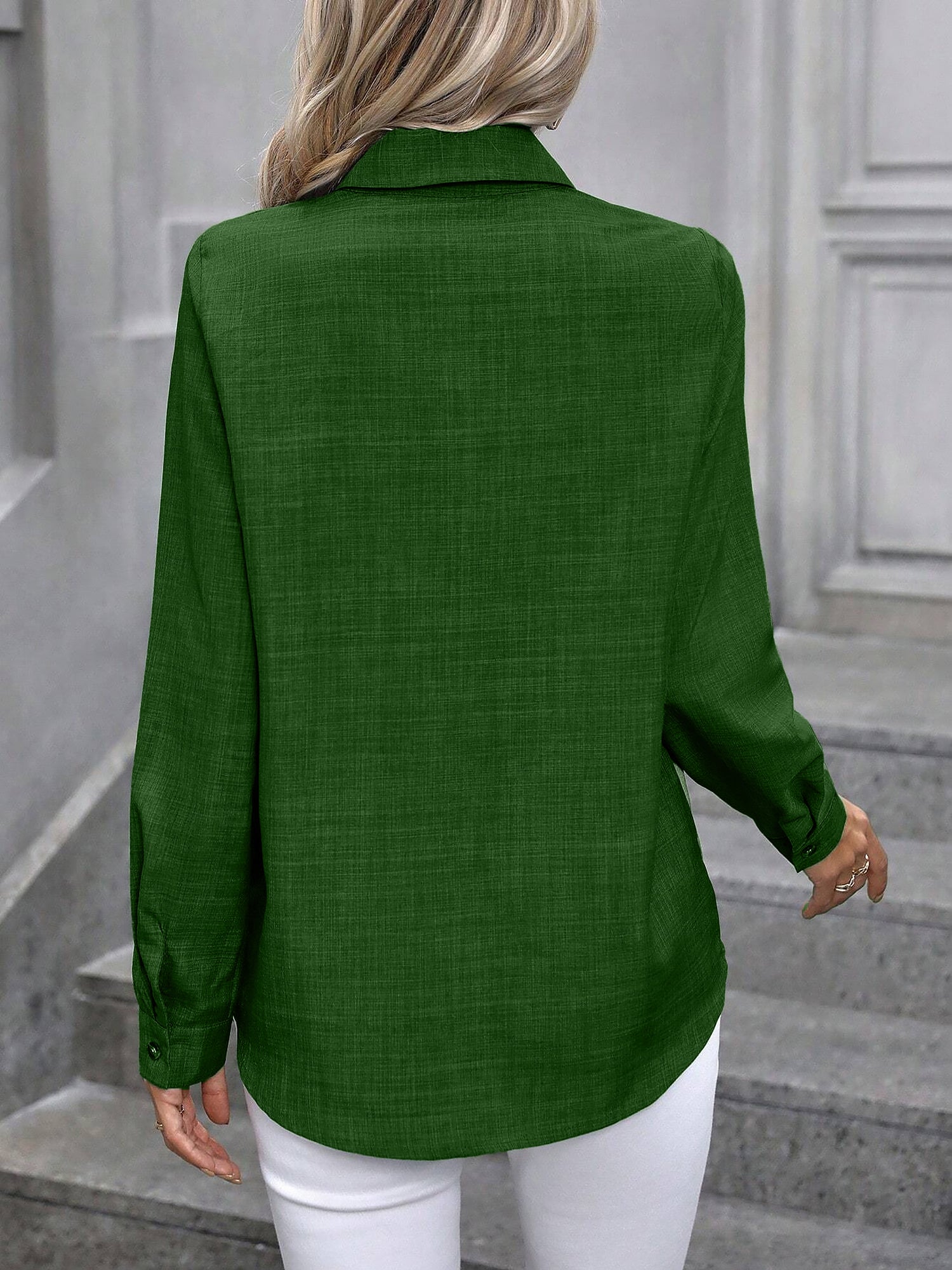 Women’s Long Sleeve Shirt | Button Up Collar