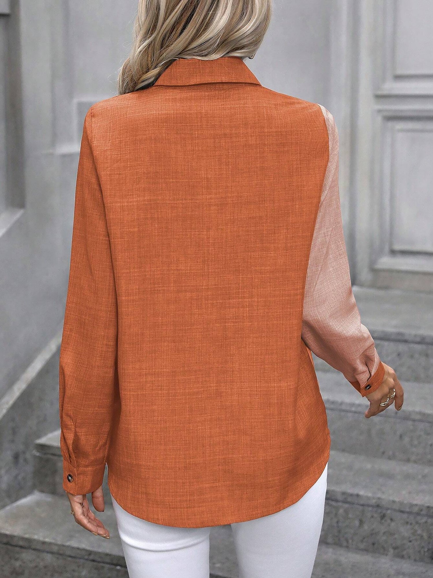Women’s Long Sleeve Shirt | Button Up Collar