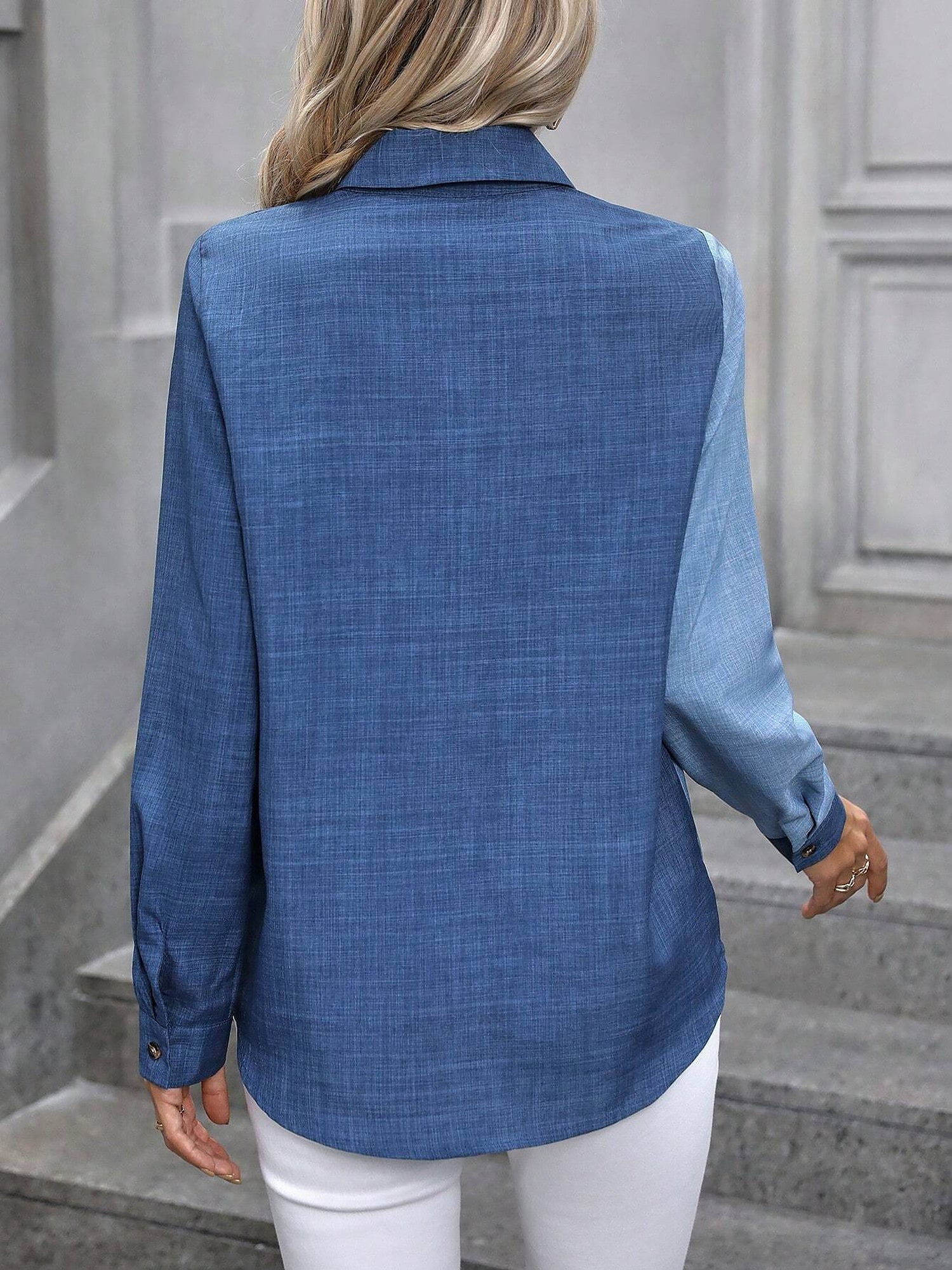 Women’s Long Sleeve Shirt | Button Up Collar