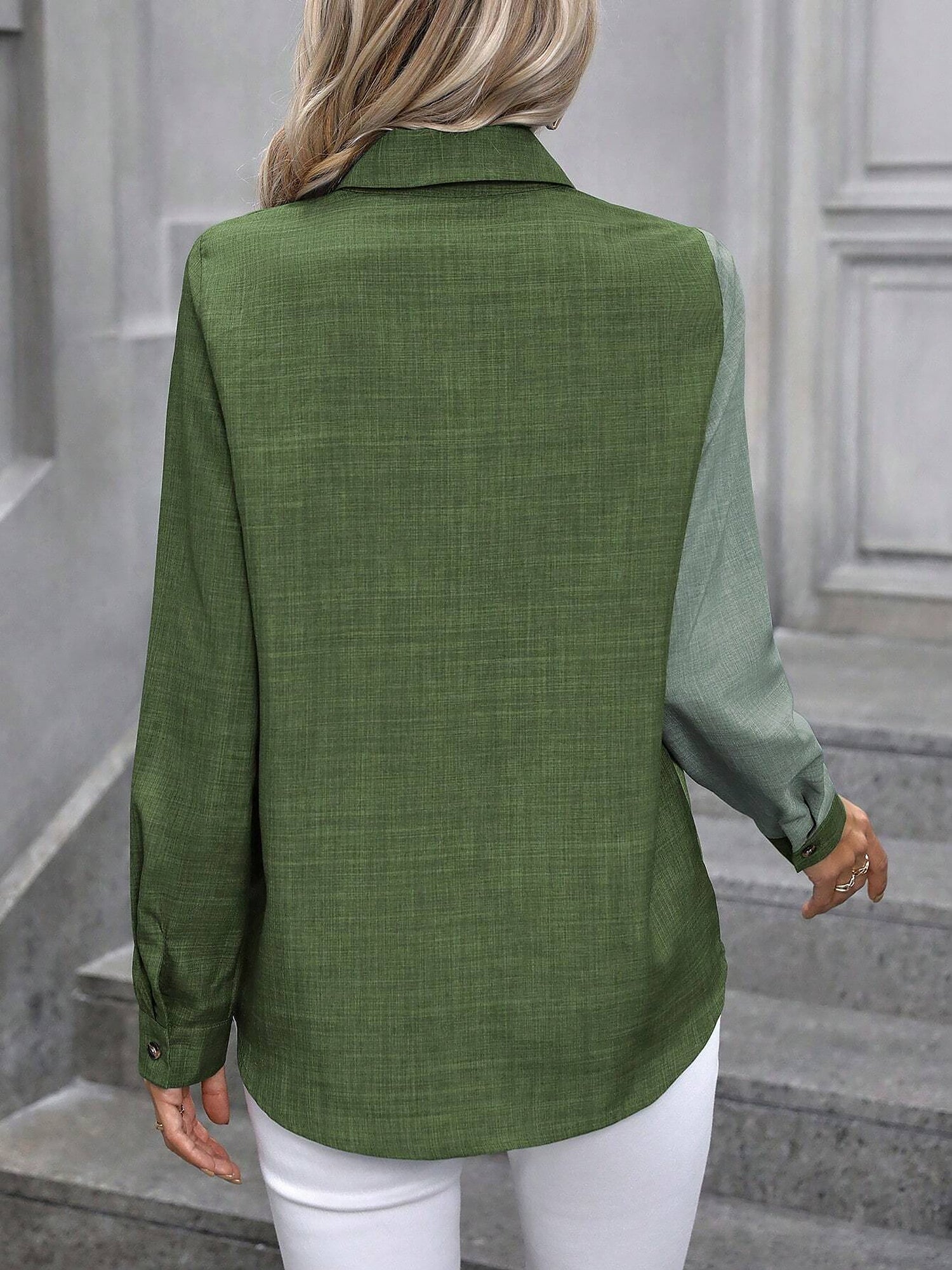 Women’s Long Sleeve Shirt | Button Up Collar
