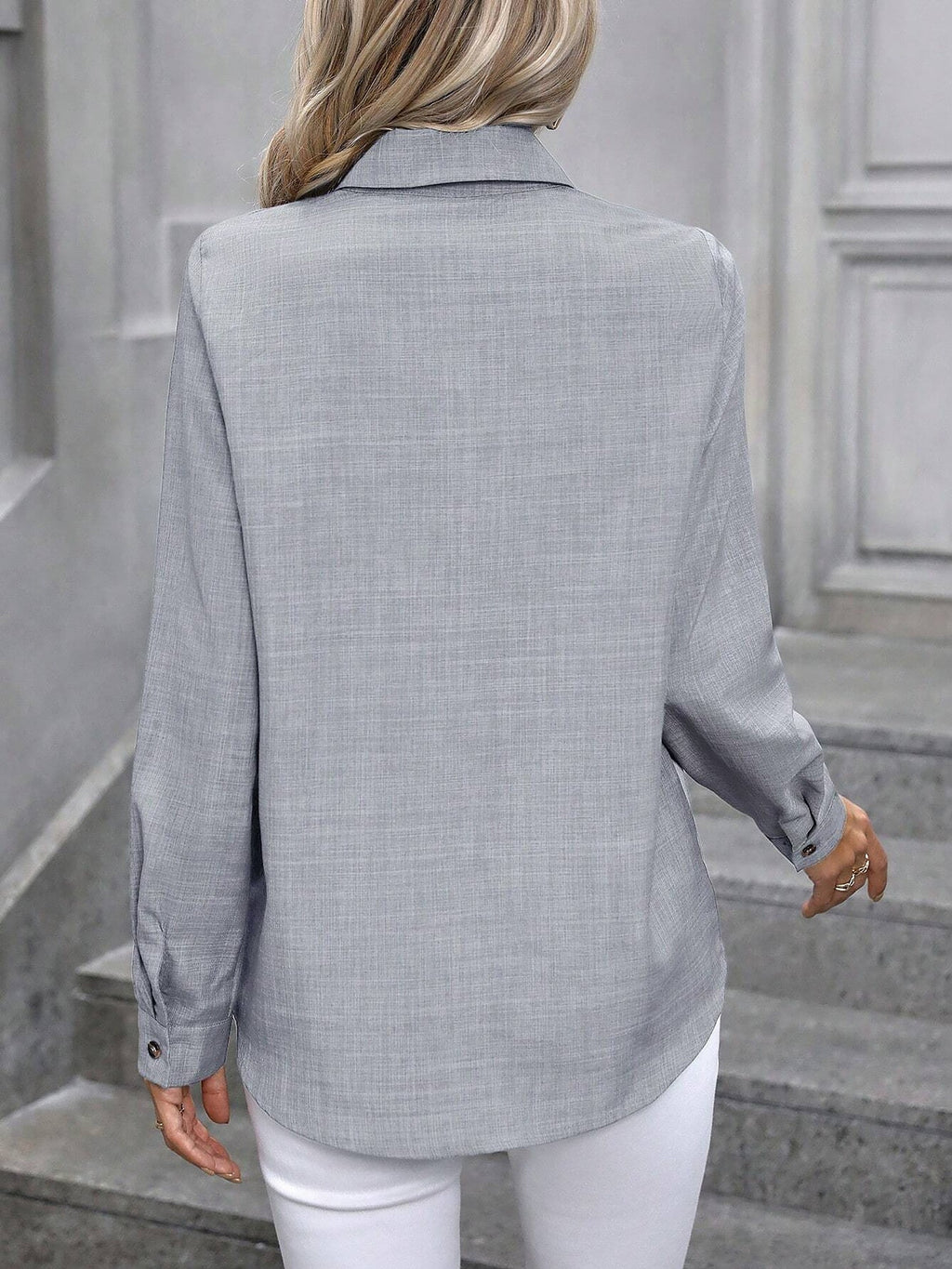 Women’s Long Sleeve Shirt | Button Up Collar