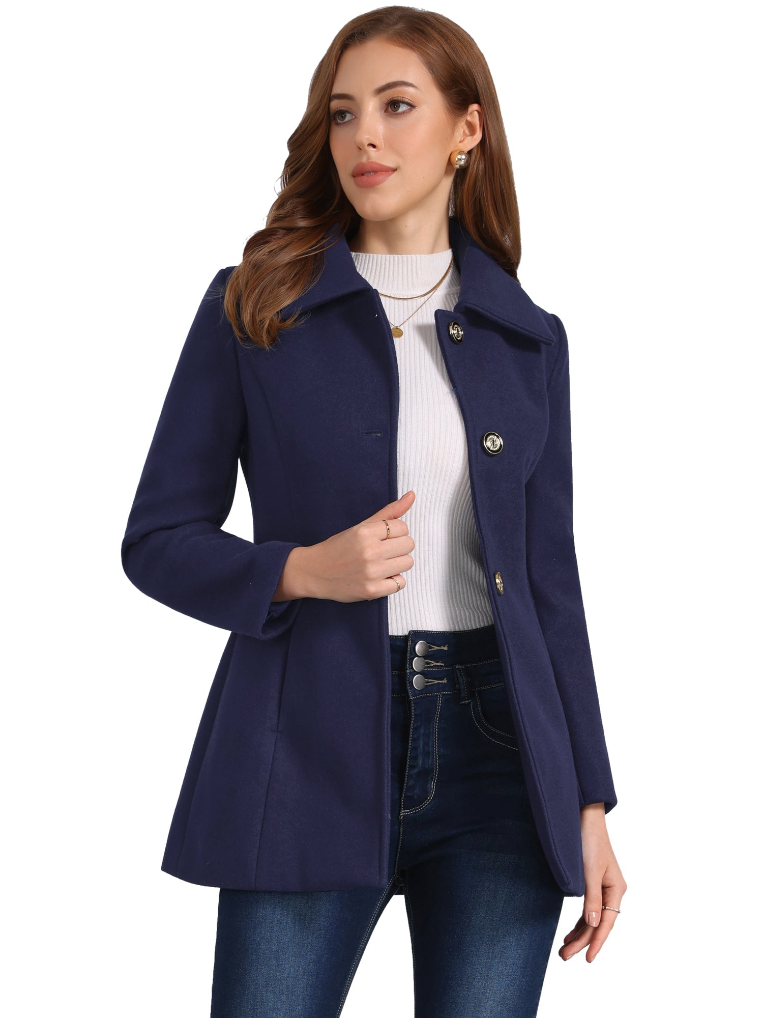 Women’s Casual Coat | Button Up and Pockets
