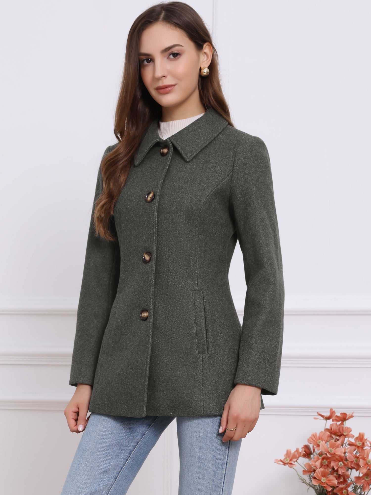 Women’s Structured Winter Jacket | Buttoned Pockets