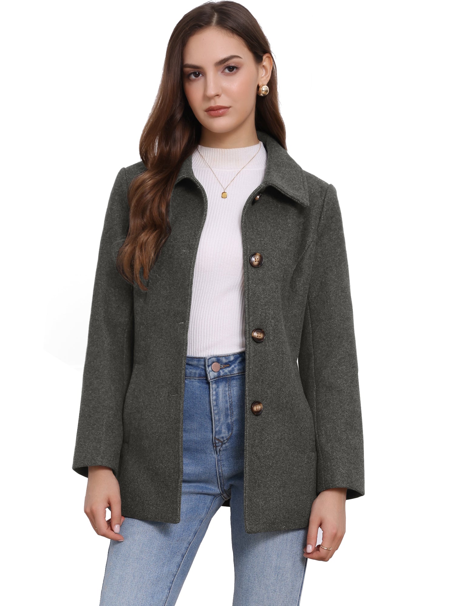 Women’s Structured Winter Jacket | Buttoned Pockets