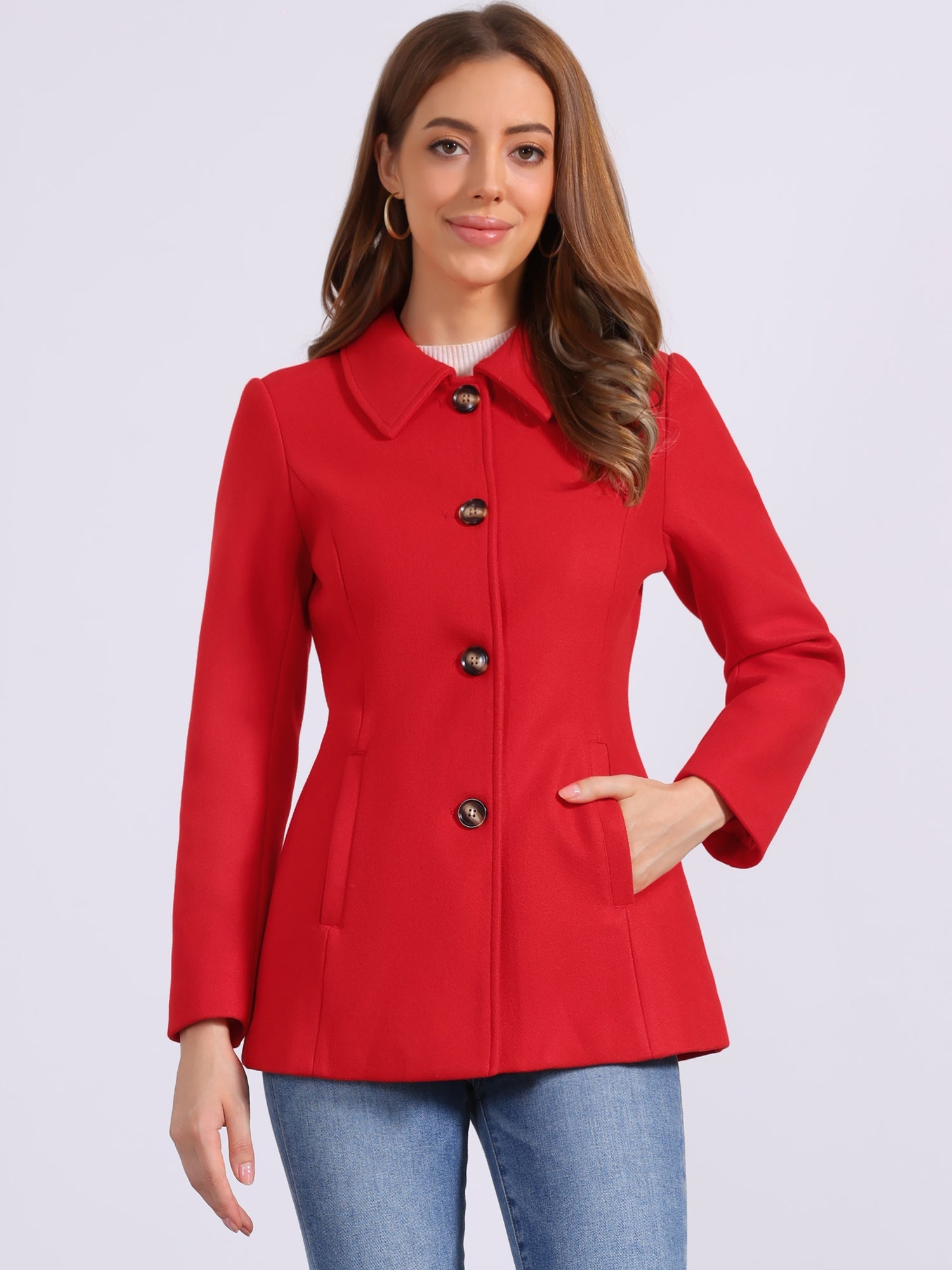 Women’s Structured Winter Jacket | Buttoned Pockets