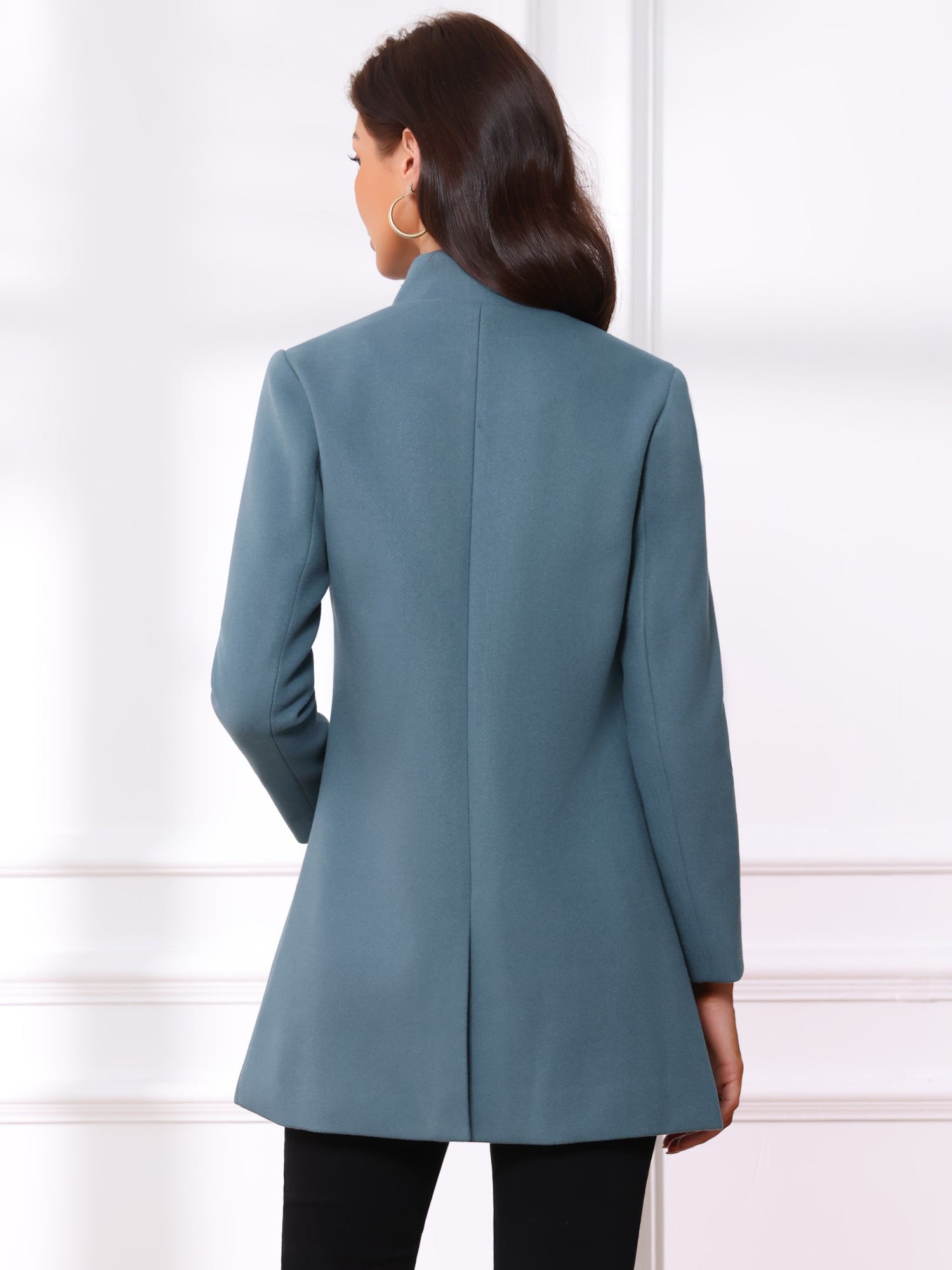 Women’s Long Coat | Buttoned Pockets