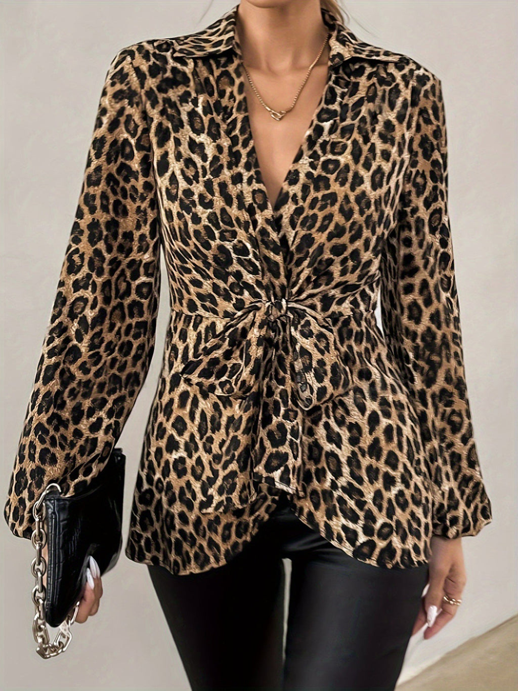 Women’s Long Sleeve Blouse | Tie Front