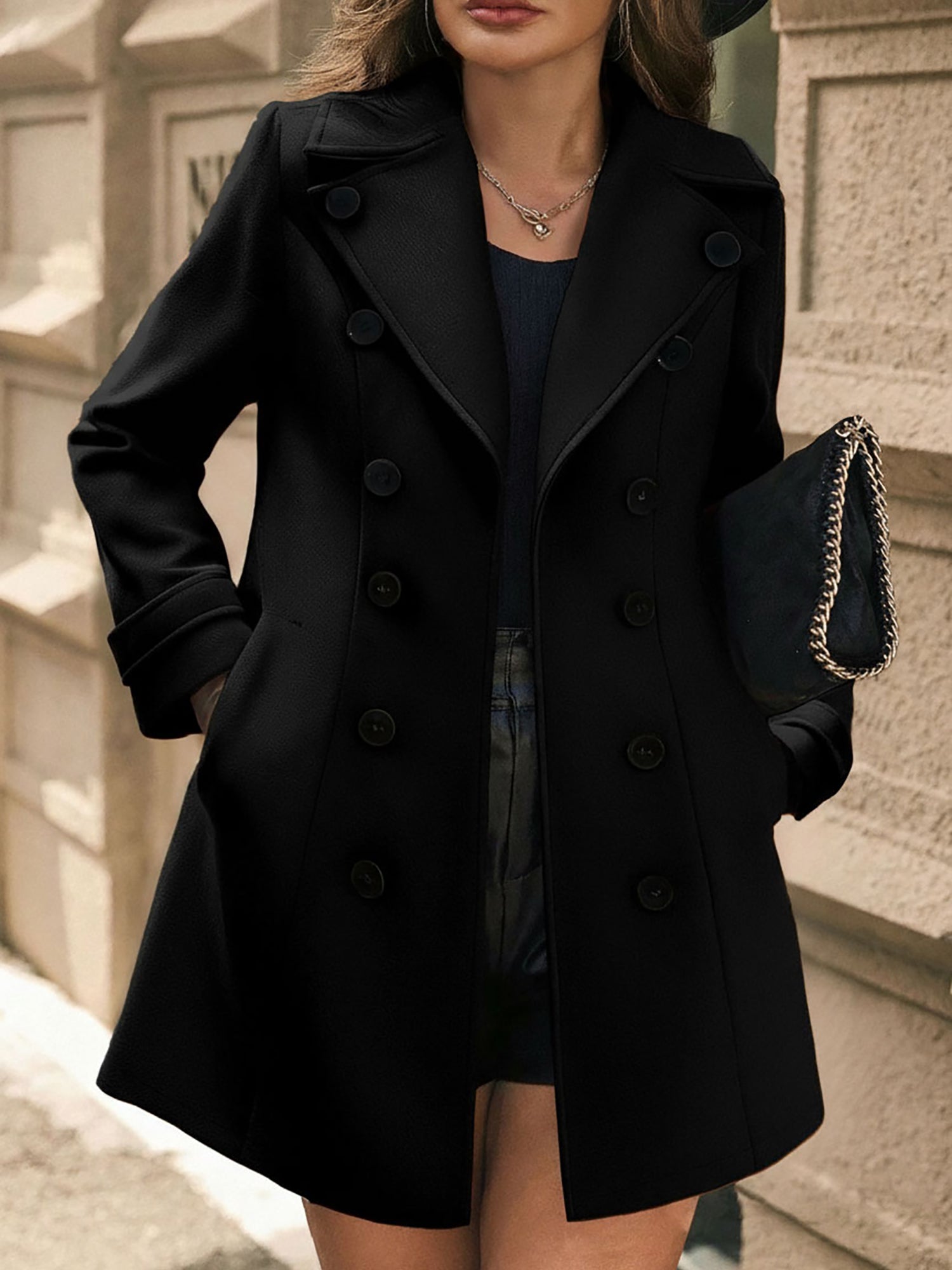 Women’s Trench Coat | Double-Breasted Pockets